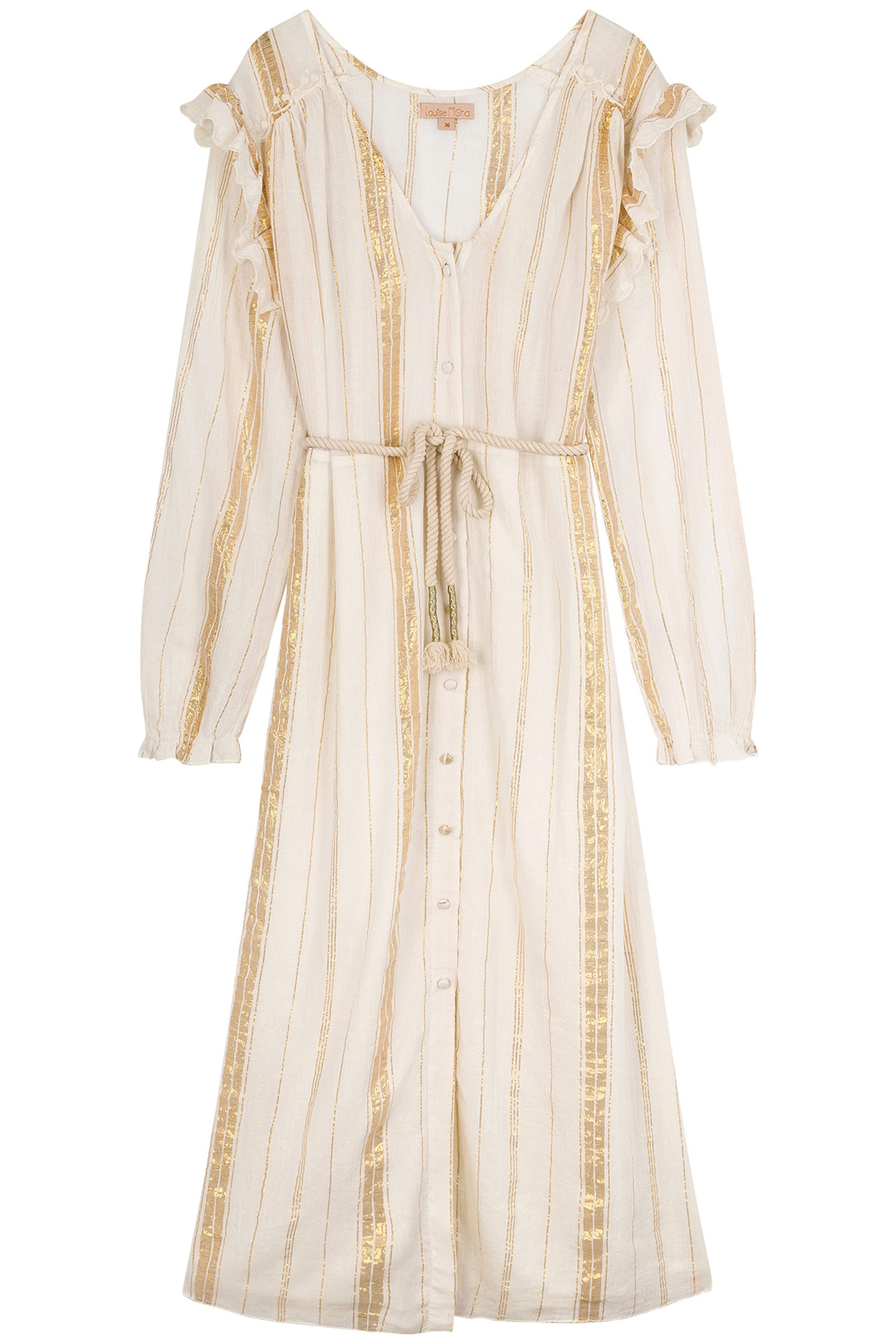 DRESS MILLA WHITE & GOLD STRIPES 2