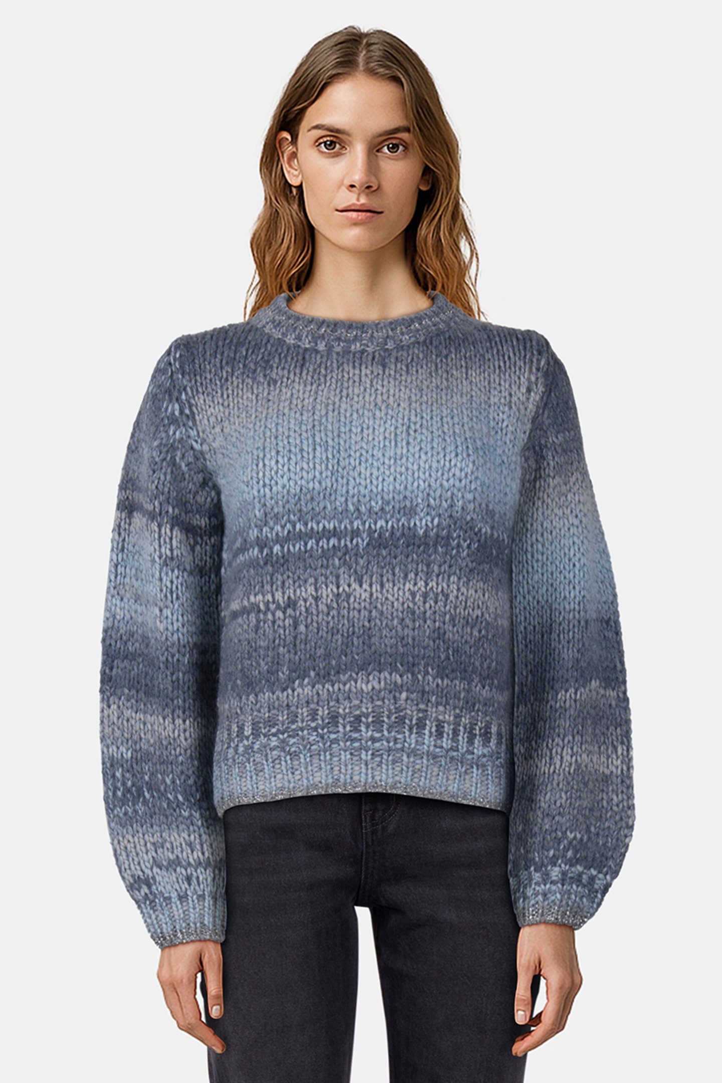 FITTED SPACE DYE PULLOVER SAPPHIRE BLUE 1