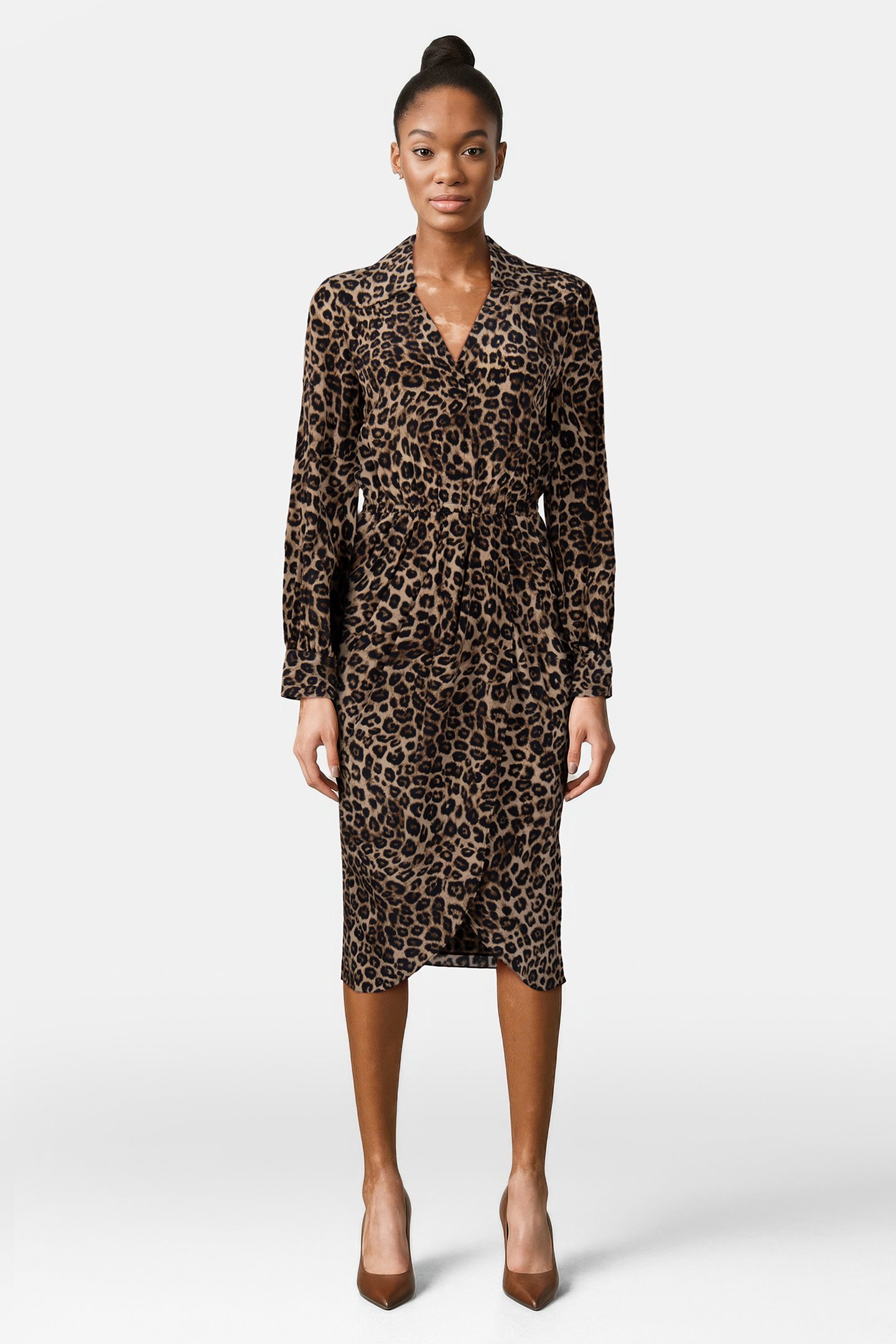 LEOPARD MIDI WRAP DRESS LEOPARD 1