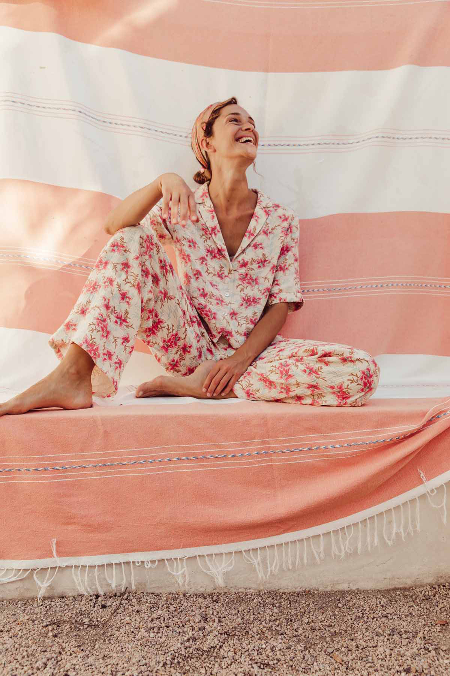 PAJAMAS TOP LOULOU RASPBERRY FLOWERS 4