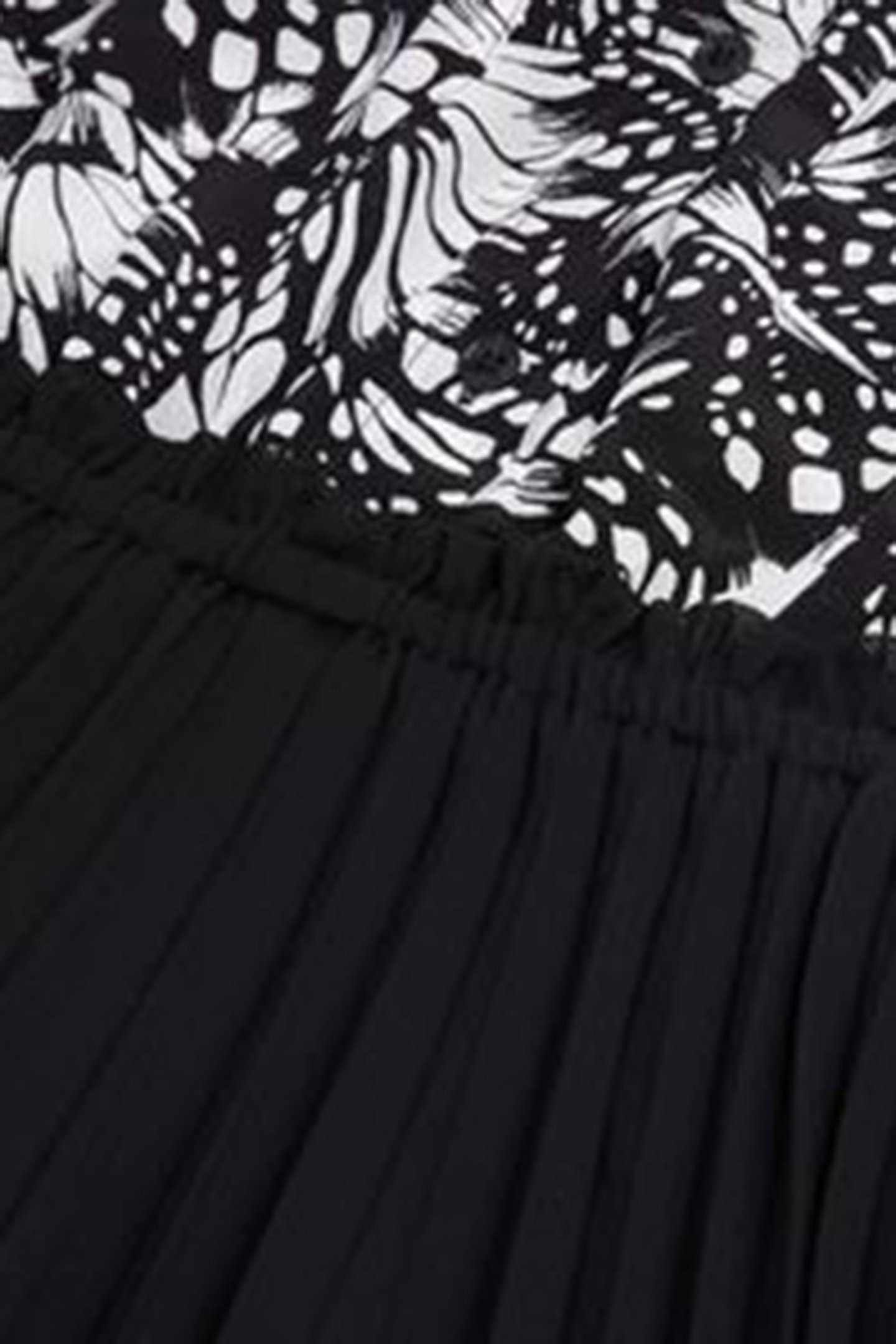DRESS TOP SHIRT BOTTOM PLEATED SKIRT BLACK WHITE 2