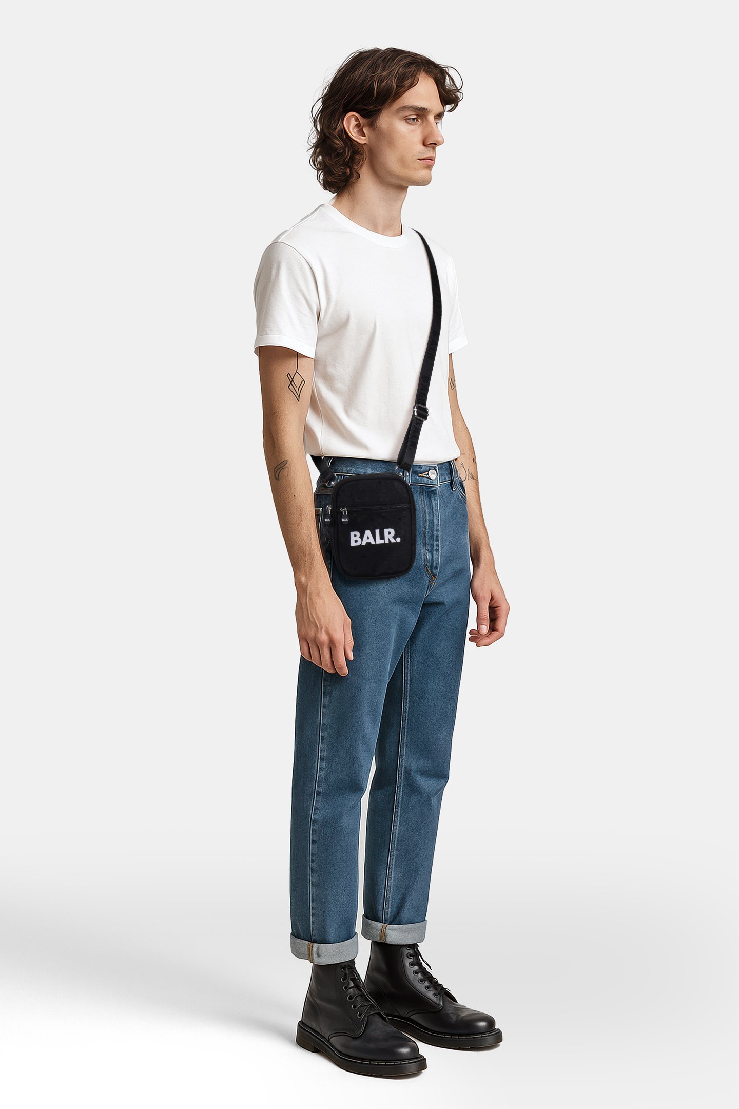 UNISEX B-SERIES CROSS BODY BAG JET BLACK/BRIGHT WHITE 1