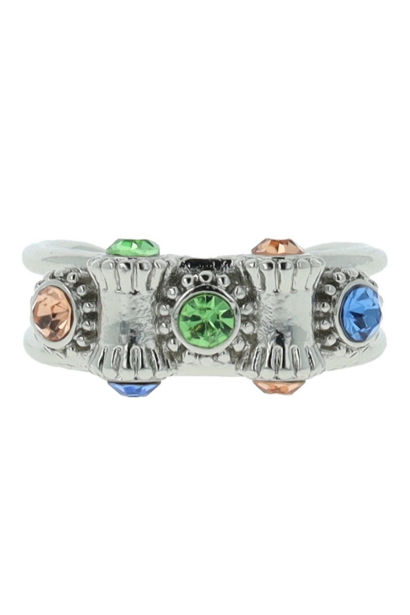 OTAZU VINTAGE BARREL RING MULTICOLOR - RHODIUM by OTAZU