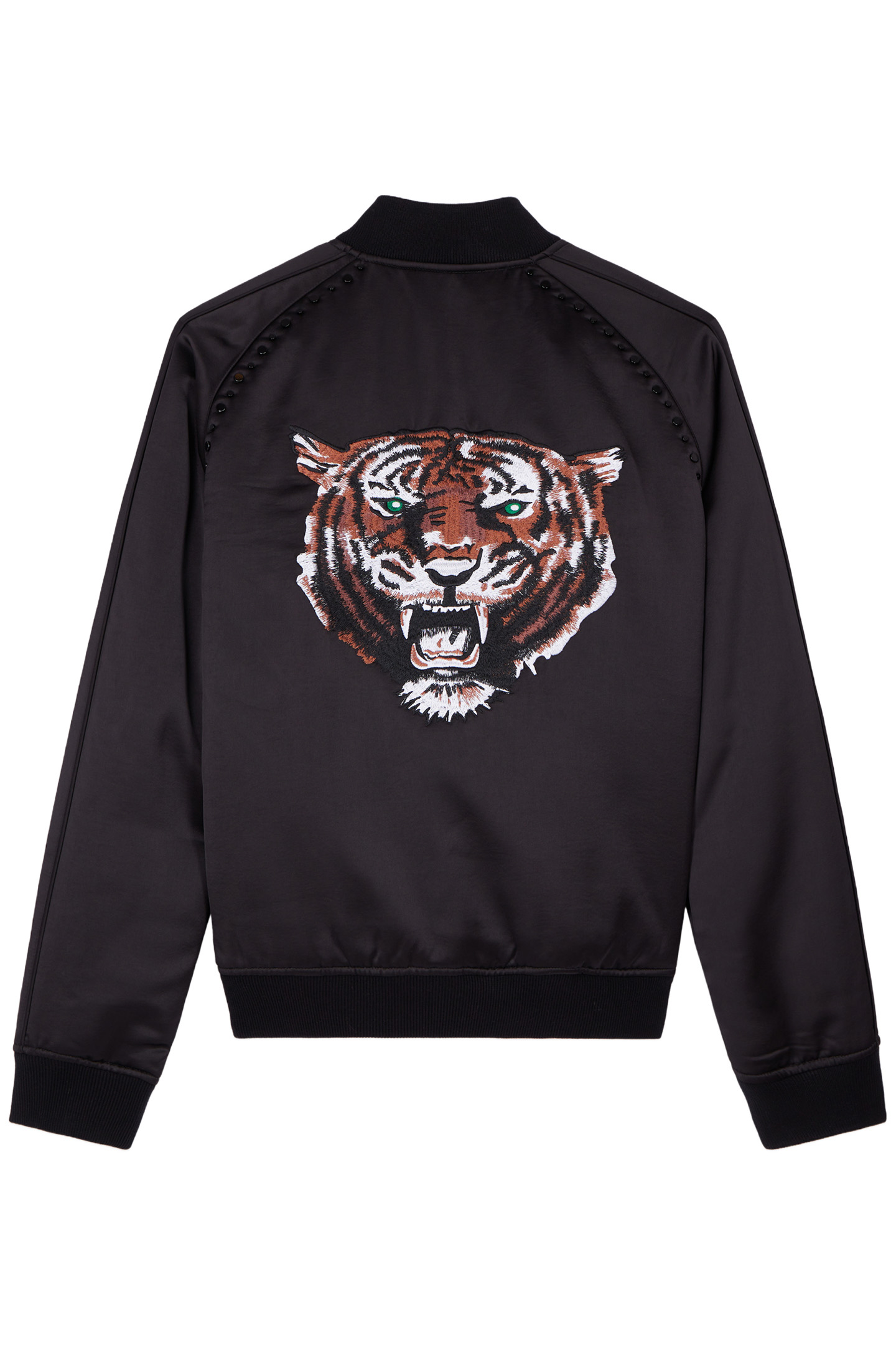 SATIN JACKET WITH TIGER EMBROIDERY BLACK 2