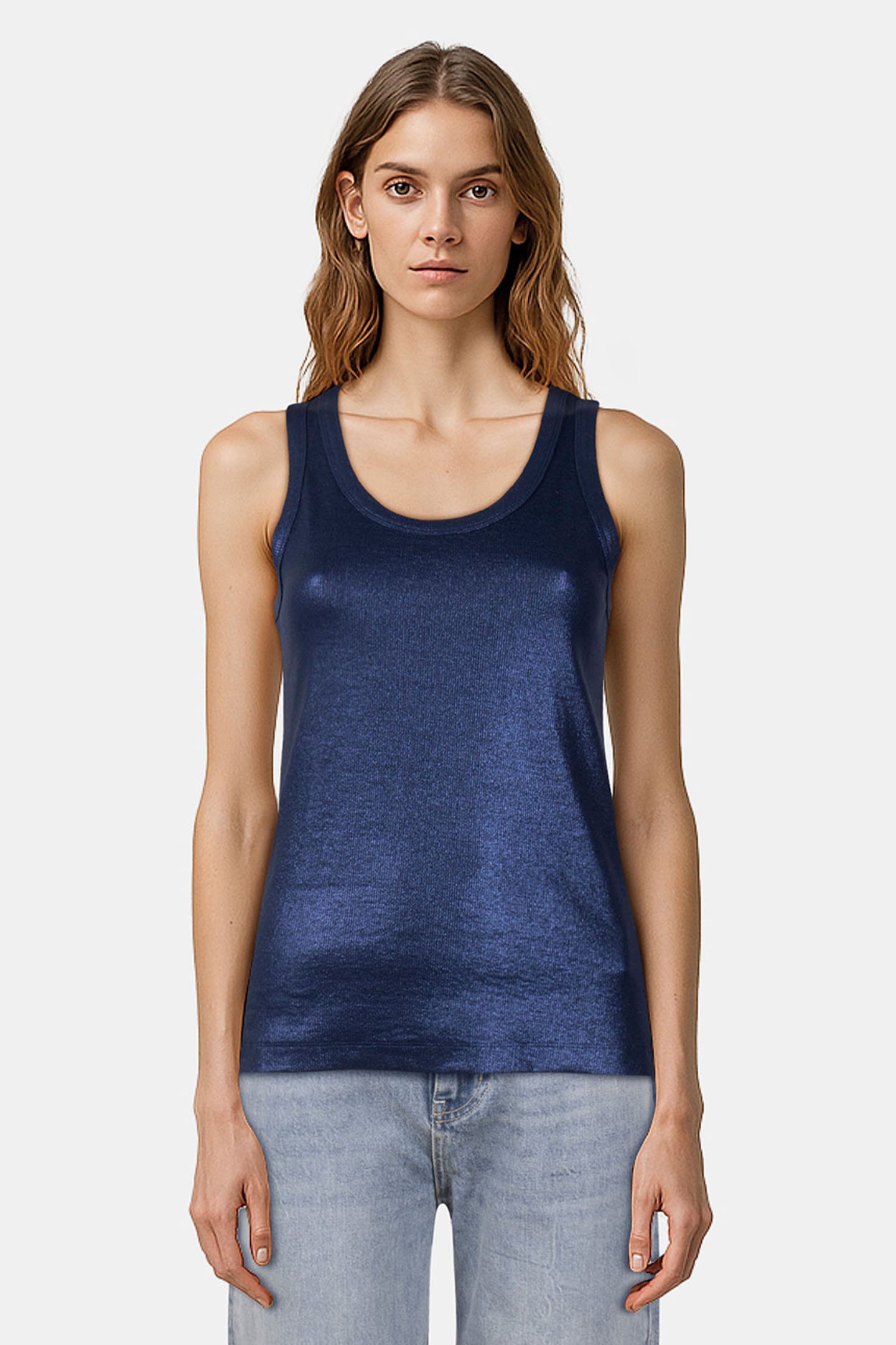 RIB TANKTOP COTTON RIB MIDNIGHT BLUE 1