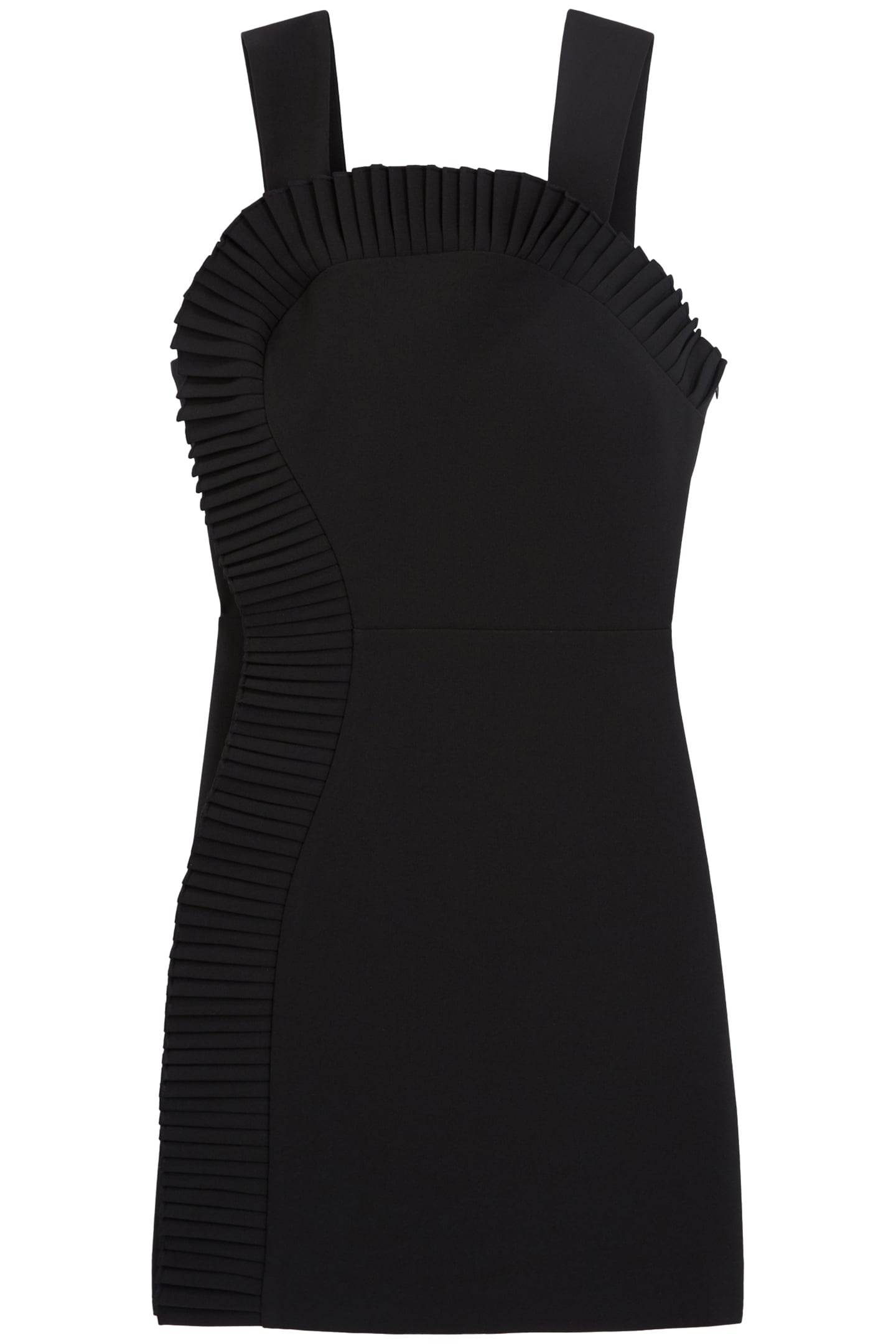 ROMANTIC CREPE SHORT BACKLESS DRESS WITH FRILLS BLACK 5