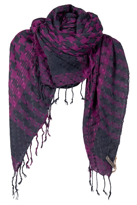 SCARF PIED DE POULE PURPLE FUCHSIA FUCHSIA, PURPLE, GREY 1