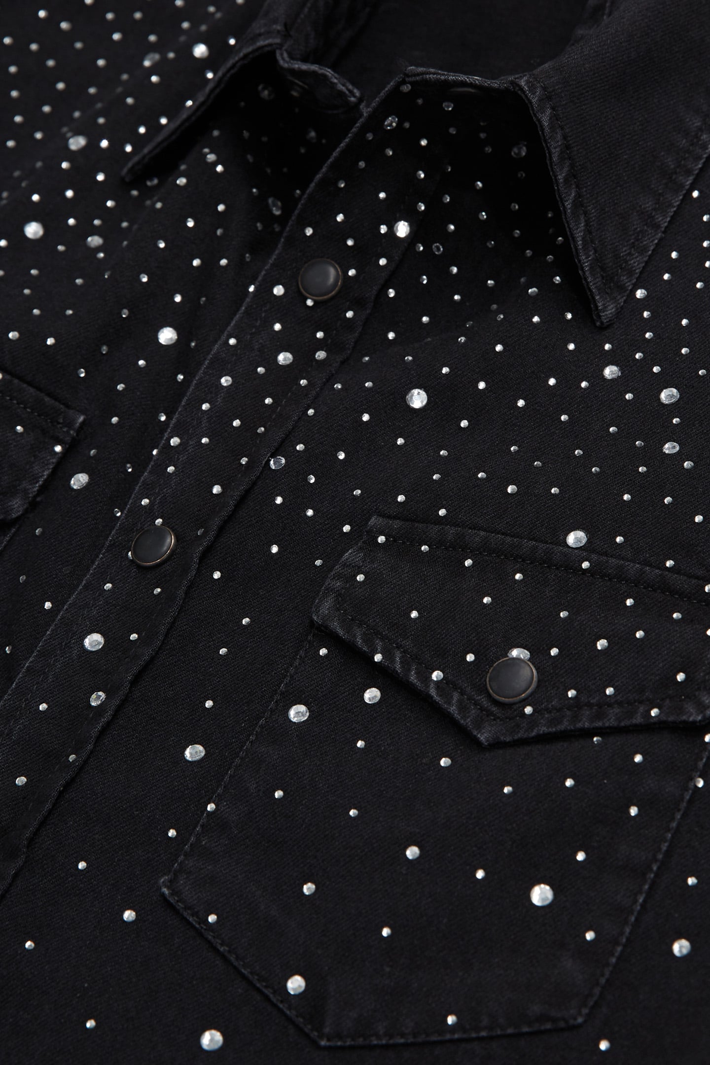 WESTERN BLACK DENIM SHIRT WITH RHINESTONES 2