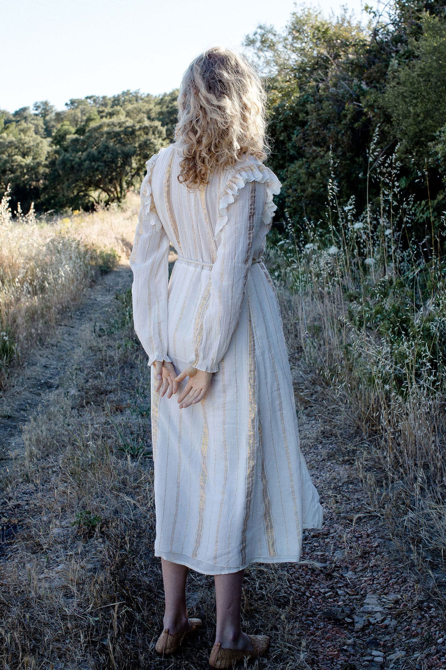 DRESS MILLA WHITE & GOLD STRIPES 6