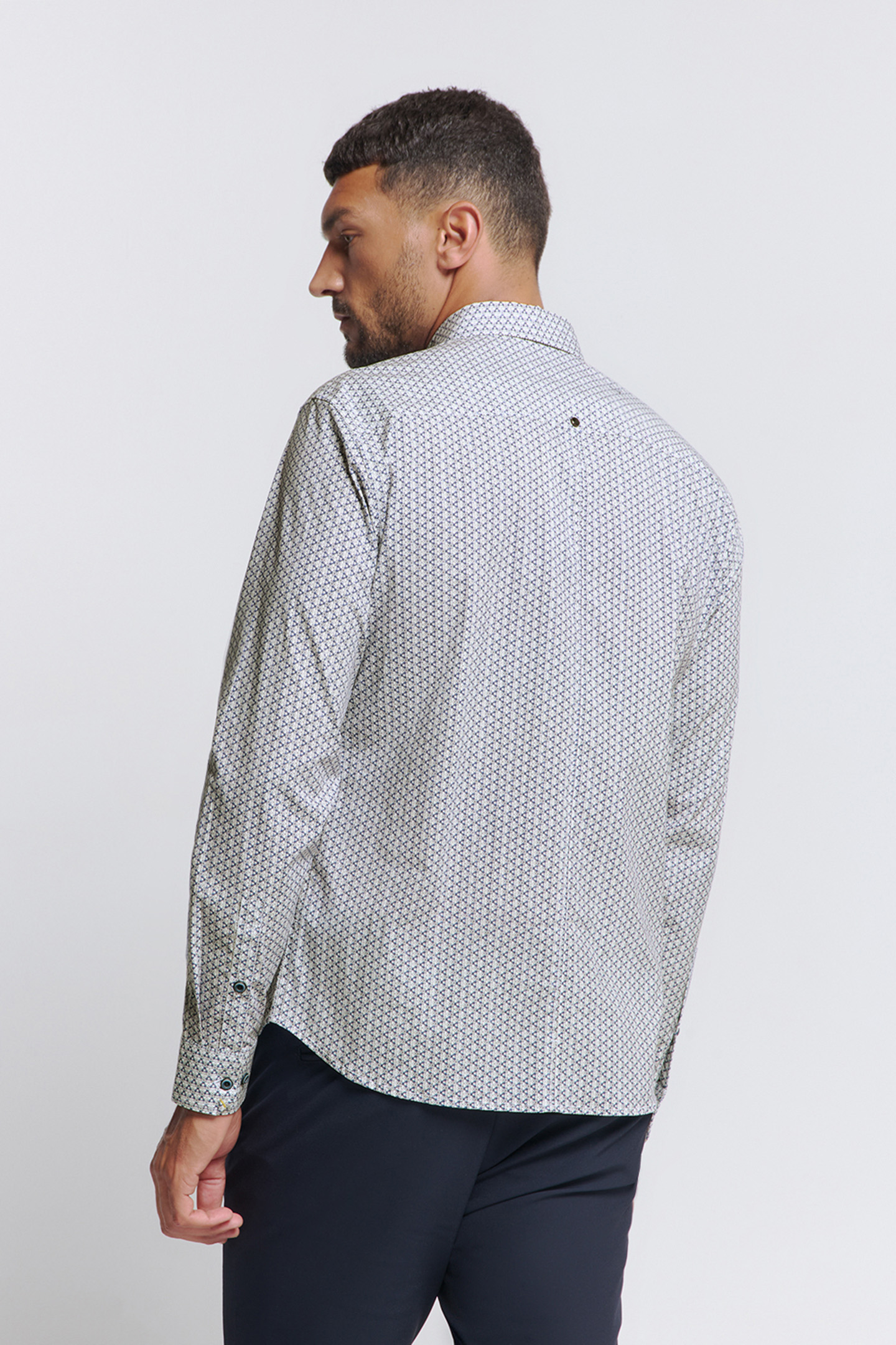 SHIRT STRETCH ALLOVER PRINTED WHITE 2