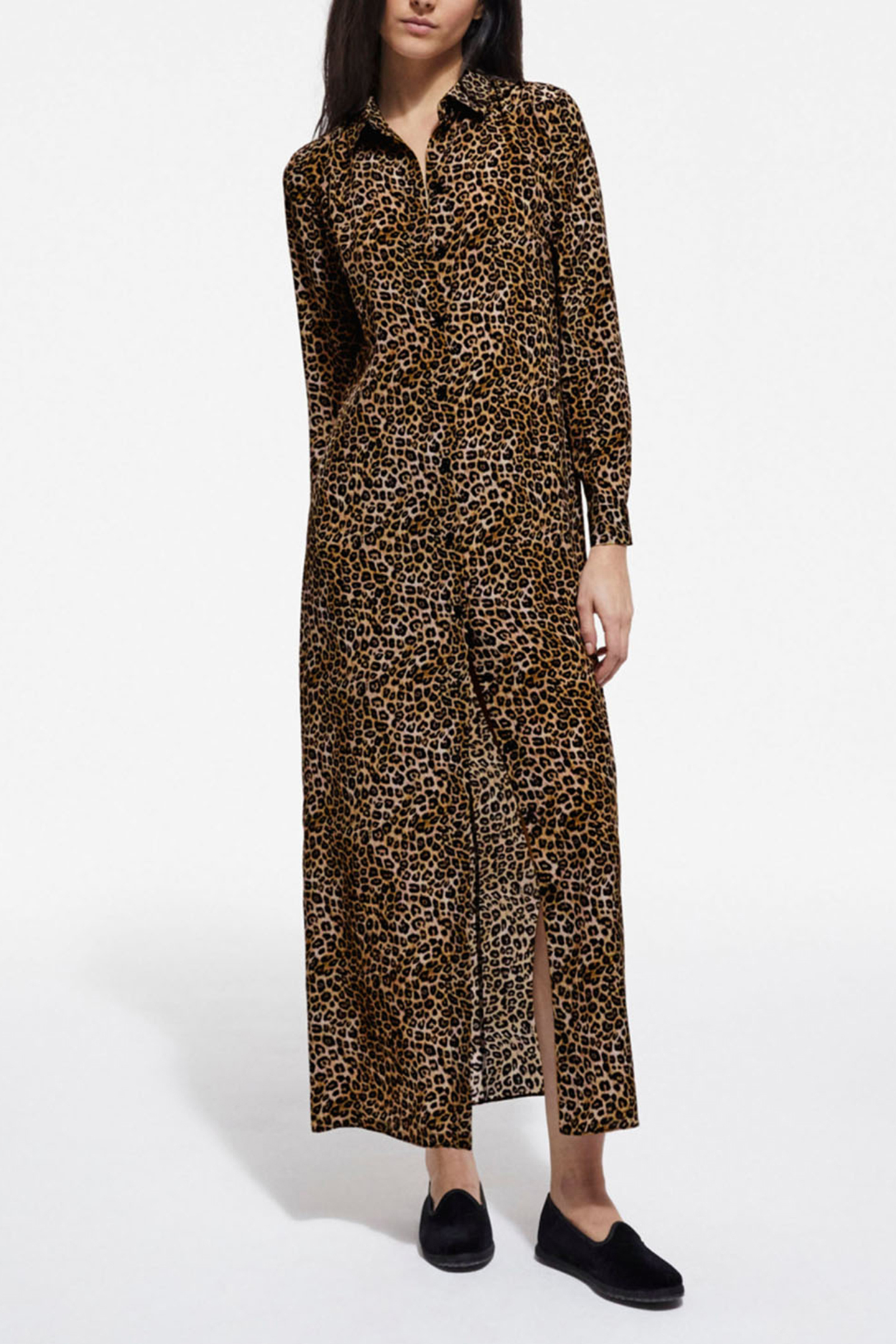 LITTLE LEO SILK LONG DRESS LEOPARD by The Kooples