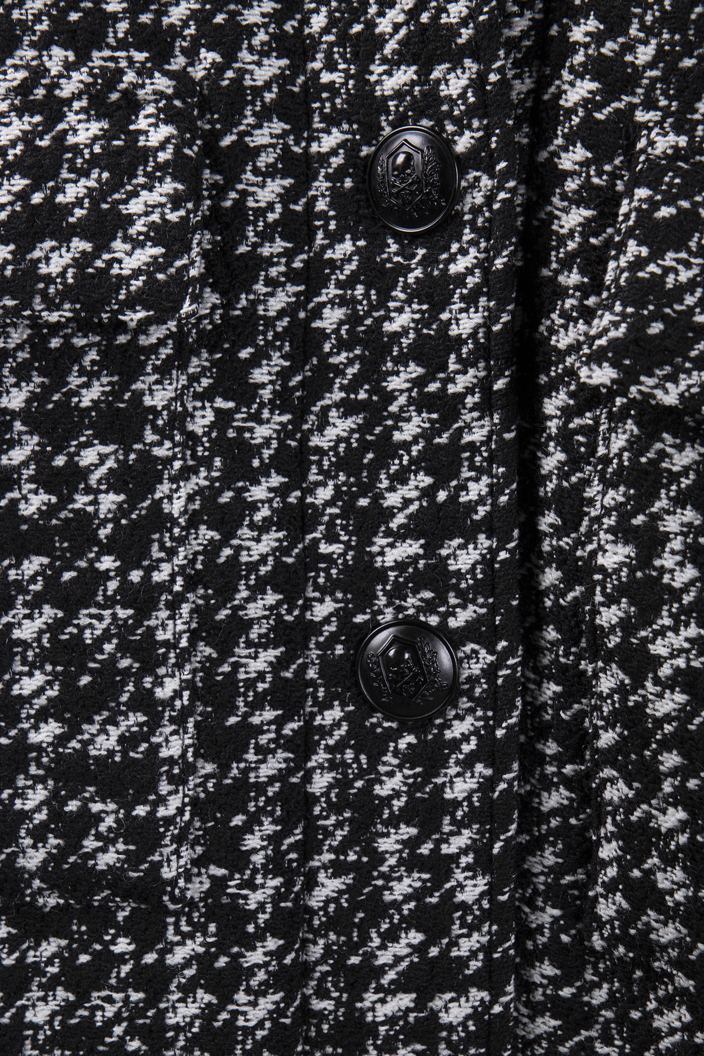 BLACK AND WHITE PADDED TWEED OVERSHIRT 4