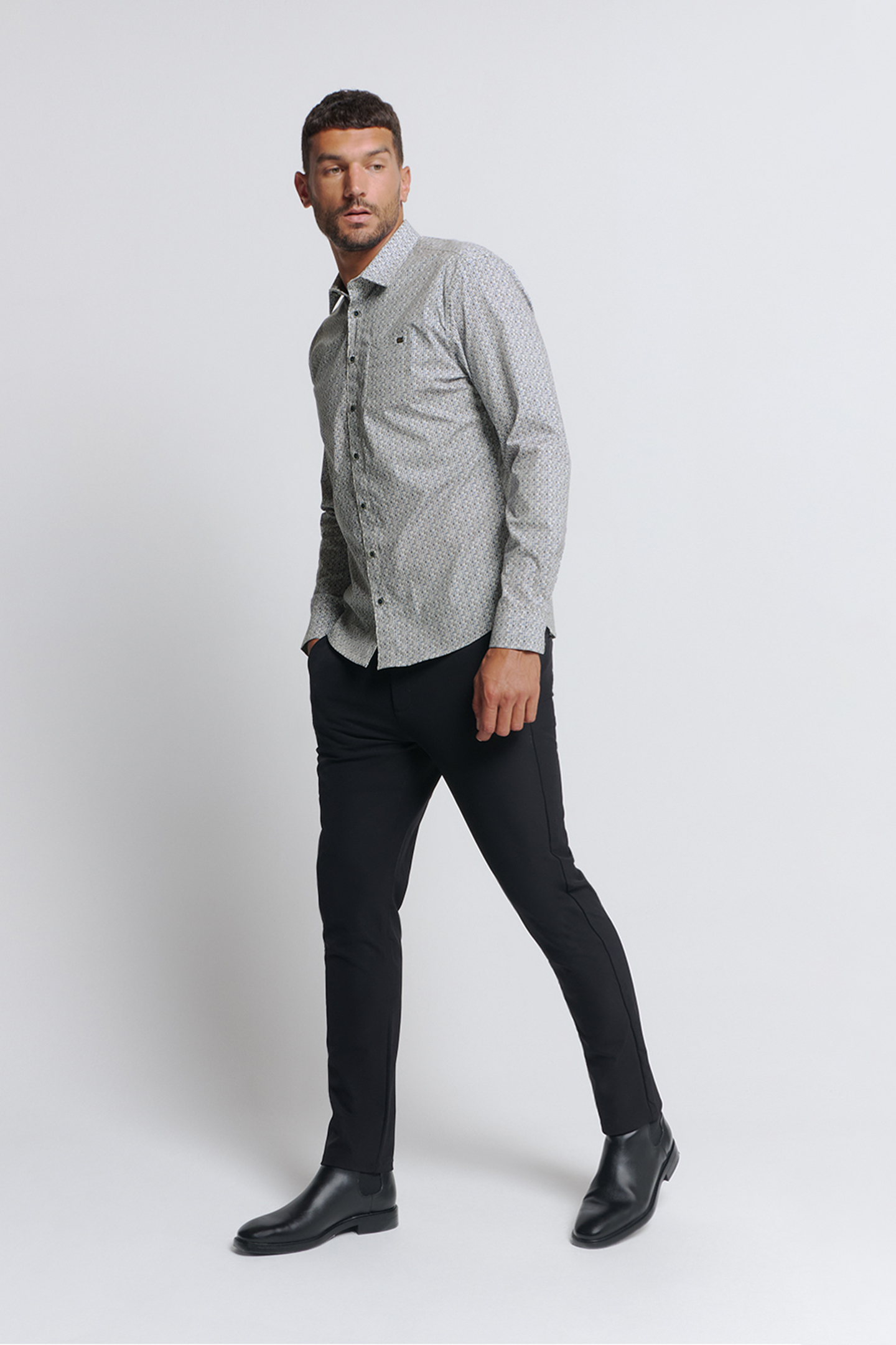 SHIRT STRETCH ALLOVER PRINTED OFFWHITE 3