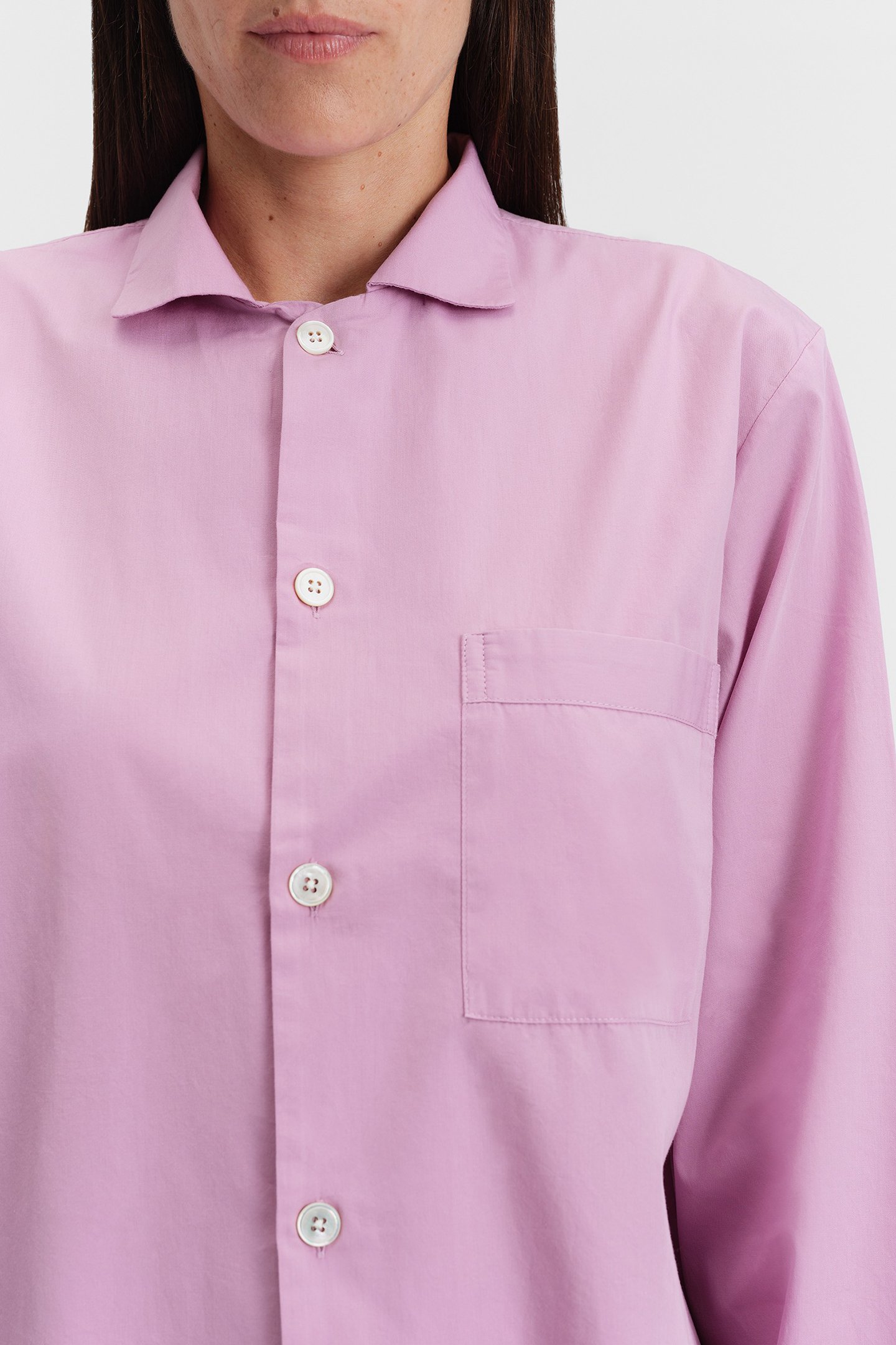 UNISEX POPLIN PYJAMAS SHIRT PURPLE PINK 5