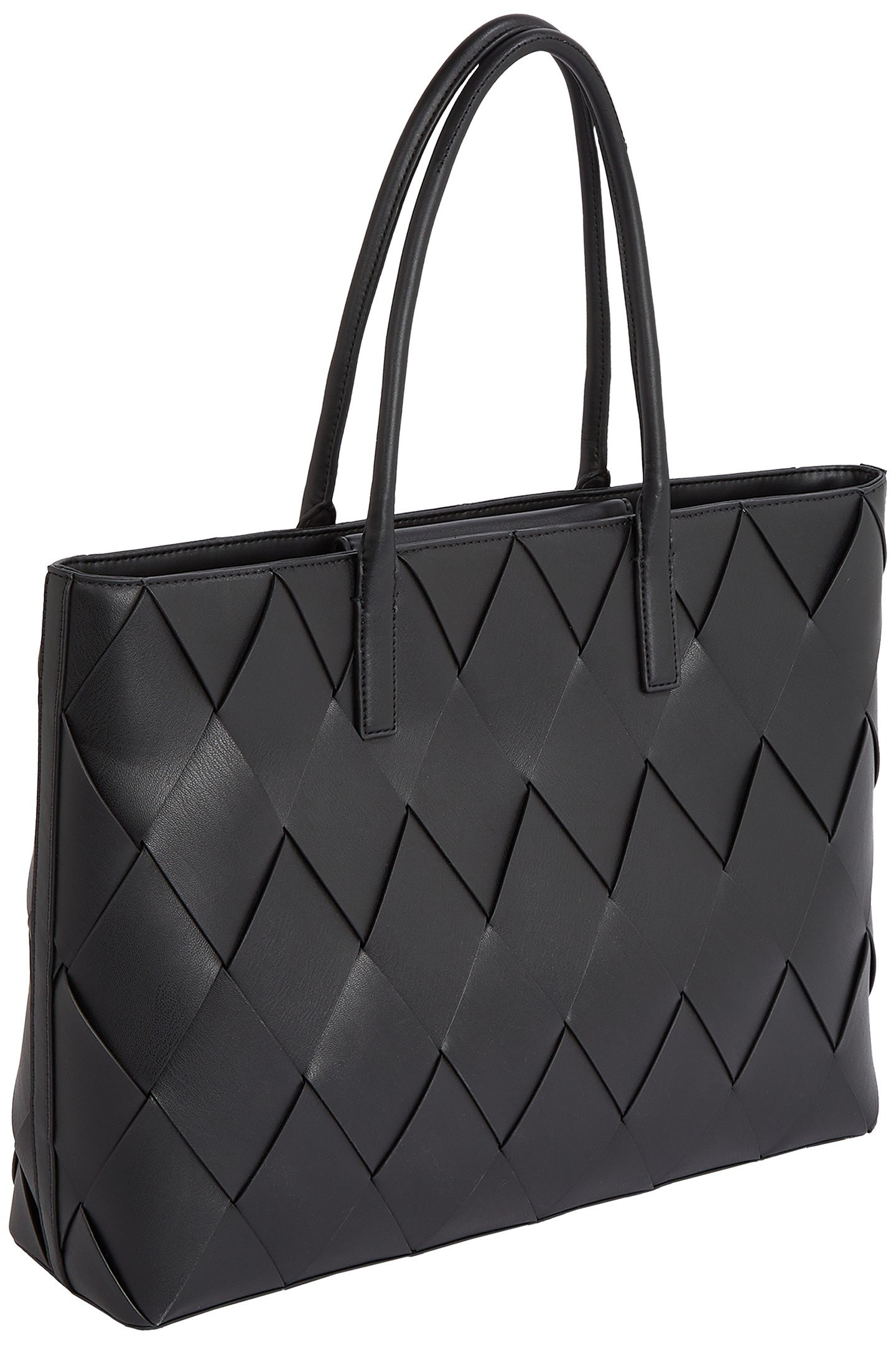 CK WOVEN MEDIUM SHOPPER BAG CK BLACK 3