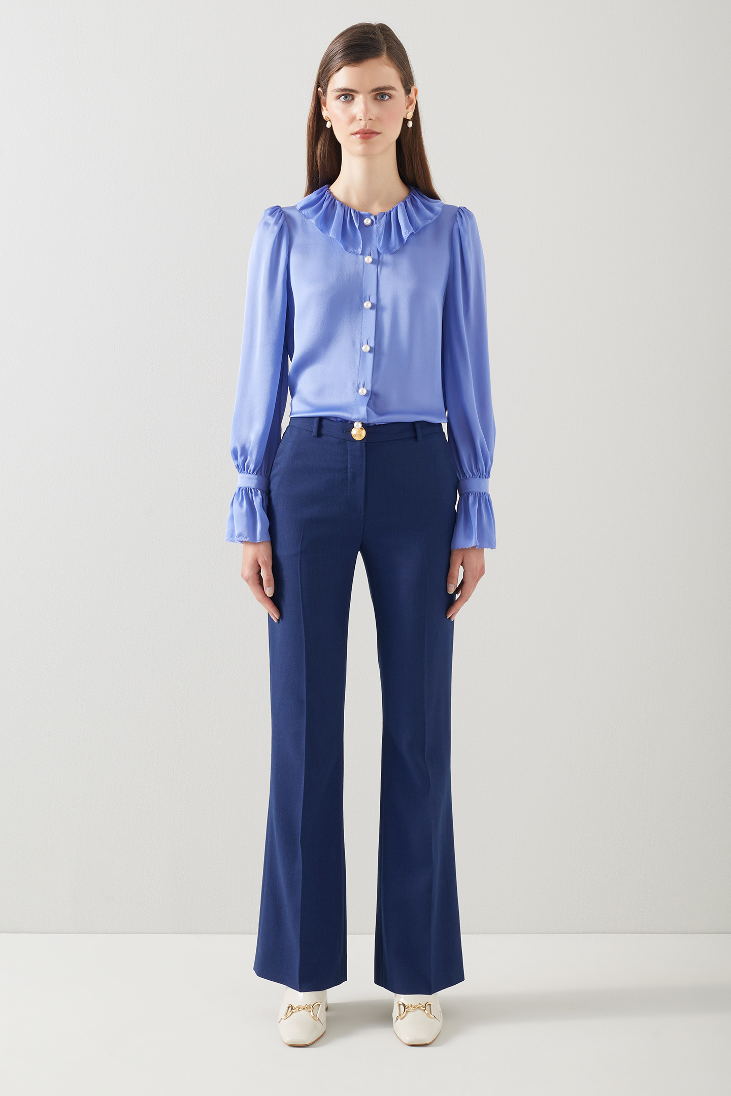 TR KENNEDY- FLARED TAILOR NAVY by LK Bennett