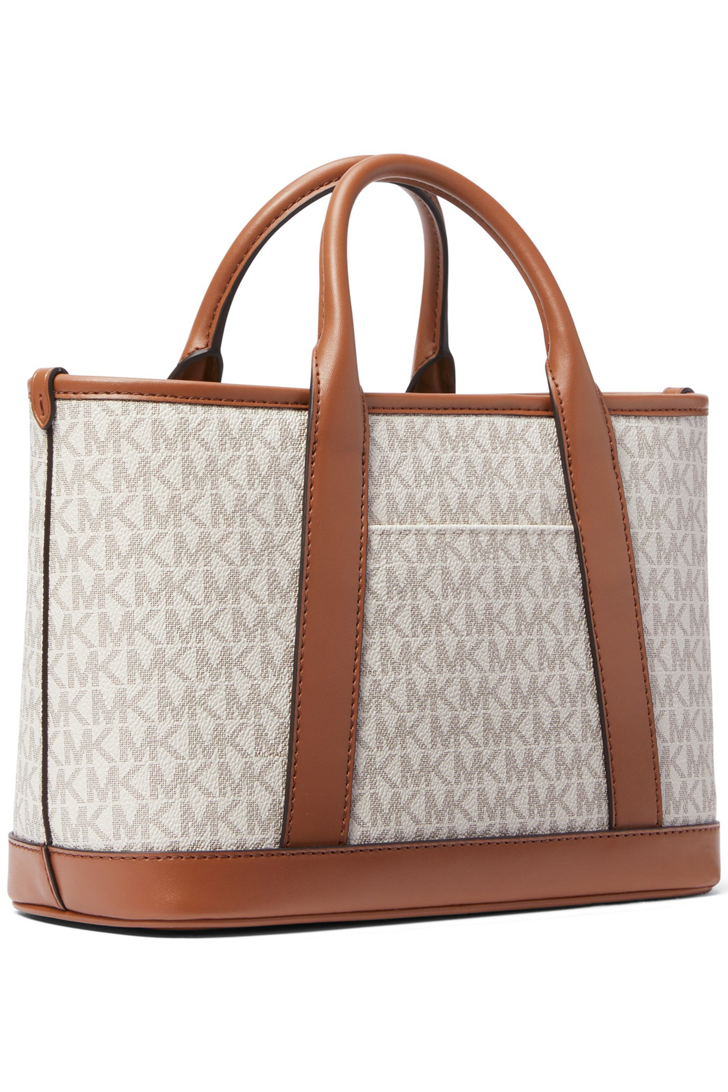 SATCHEL BAG IN CREAM AND BROWN 3