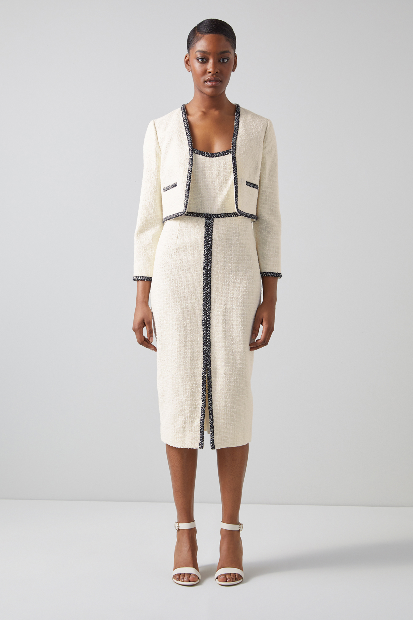 JK TARA - V-NECK EDGE TO CREAM/NAVY 1