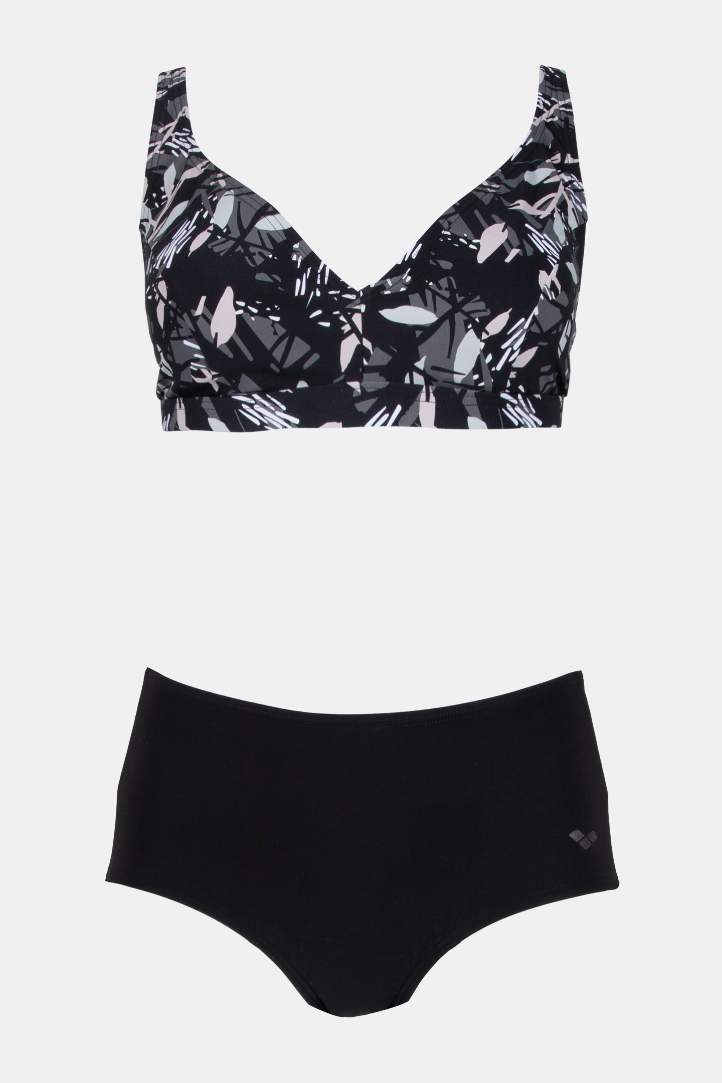 WOMEN'S BODYLIFT SWIMSUIT FRANCY TWO PIE BLACK WHITE MULTI 3