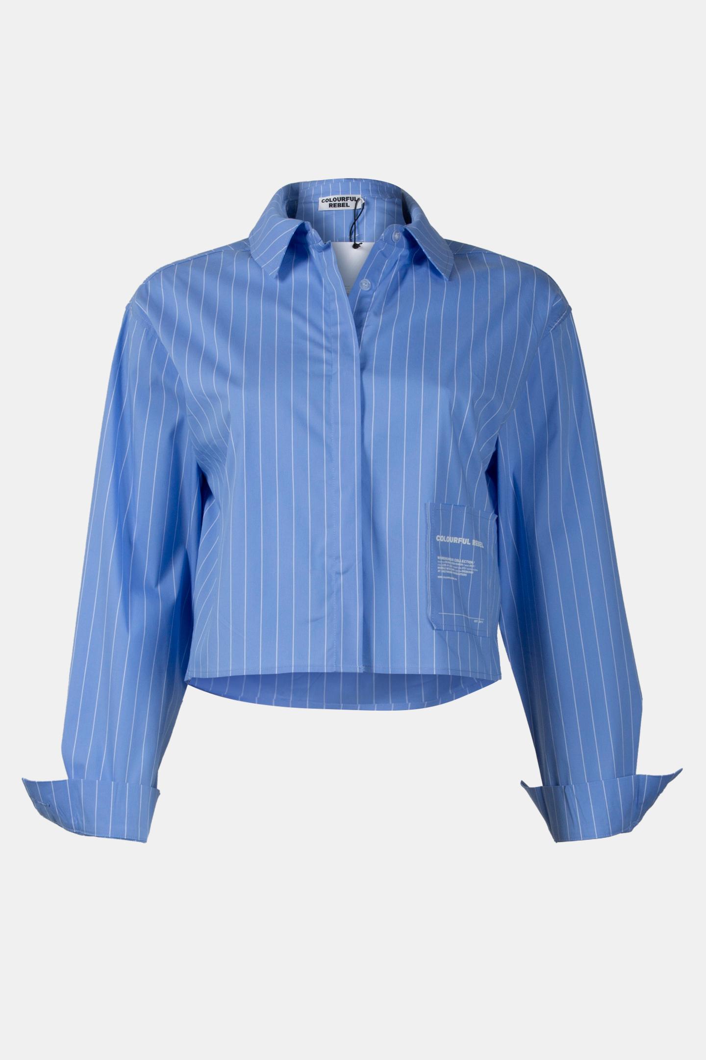 ALIYA STRIPED BOXY BLOUSE BLUE 3