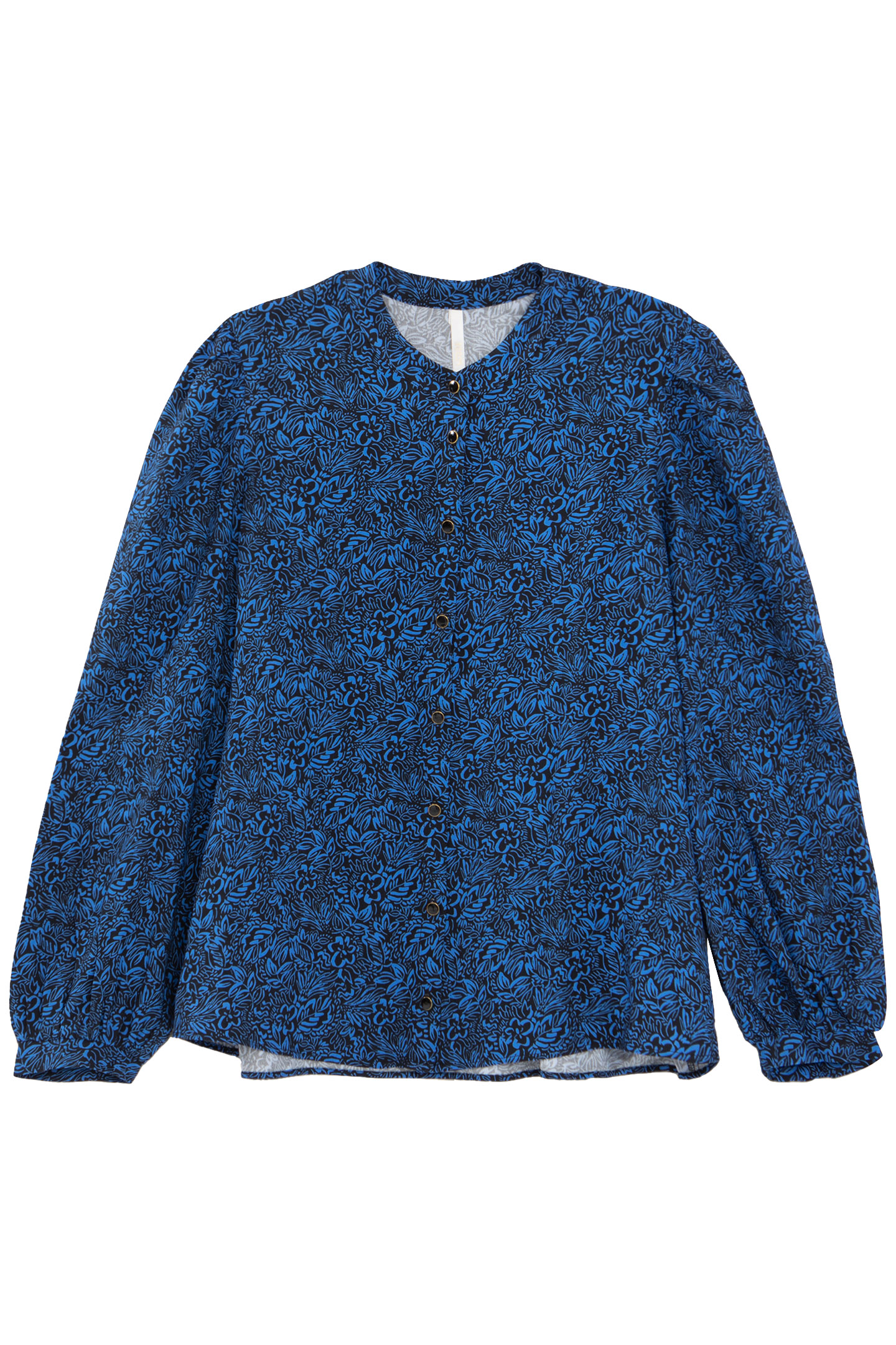 BLACK GRAPHIC FLORAL PRINT BLOUSE BLACK 3