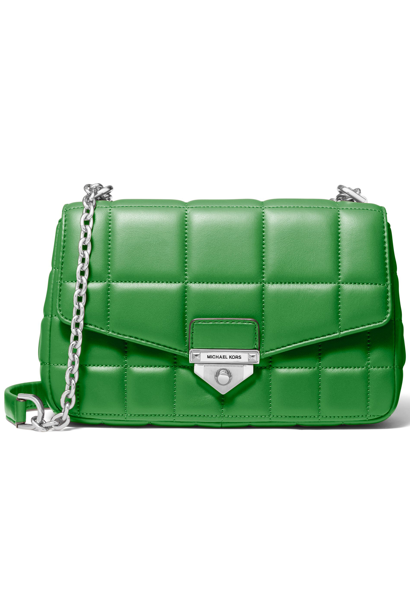 PADDED CHAIN SHOULDER BAG IN GREEN 1