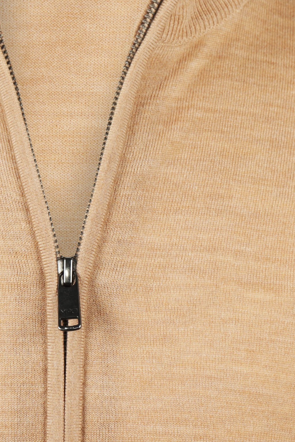 FINE MERINO ZIP THRU CARDIGAN CAMEL 3