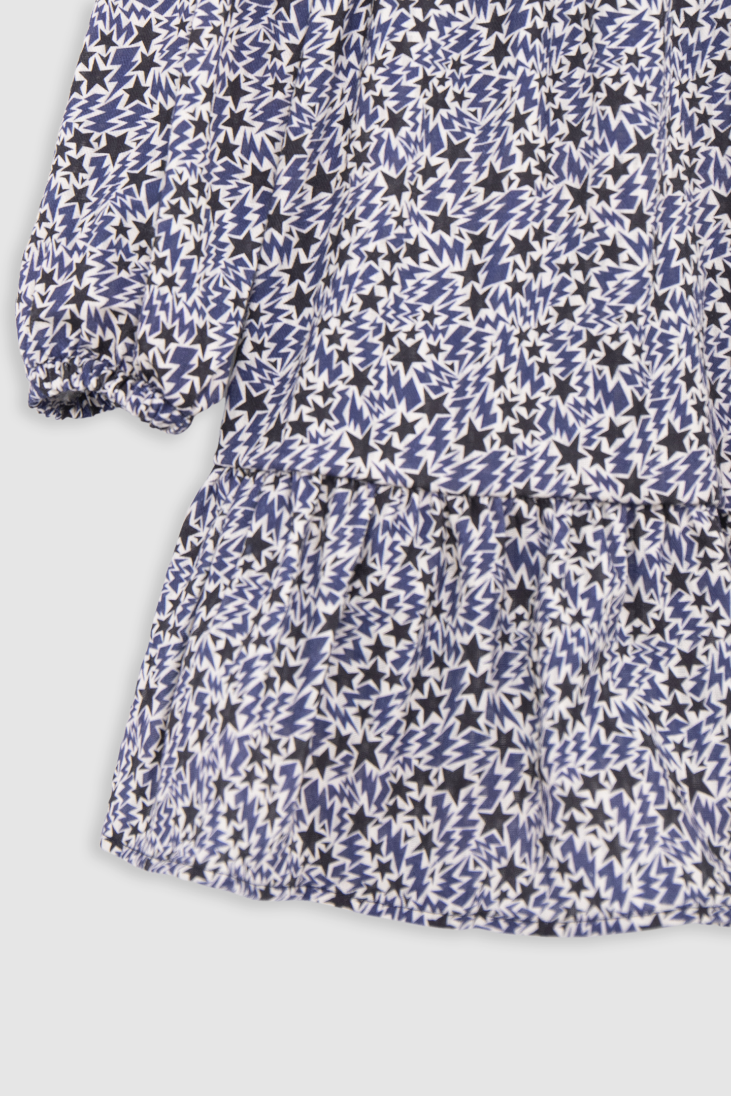 GIRL’S ECRU ORGANIC COTTON LIGHTNING-STARS PRINT DRESS 3