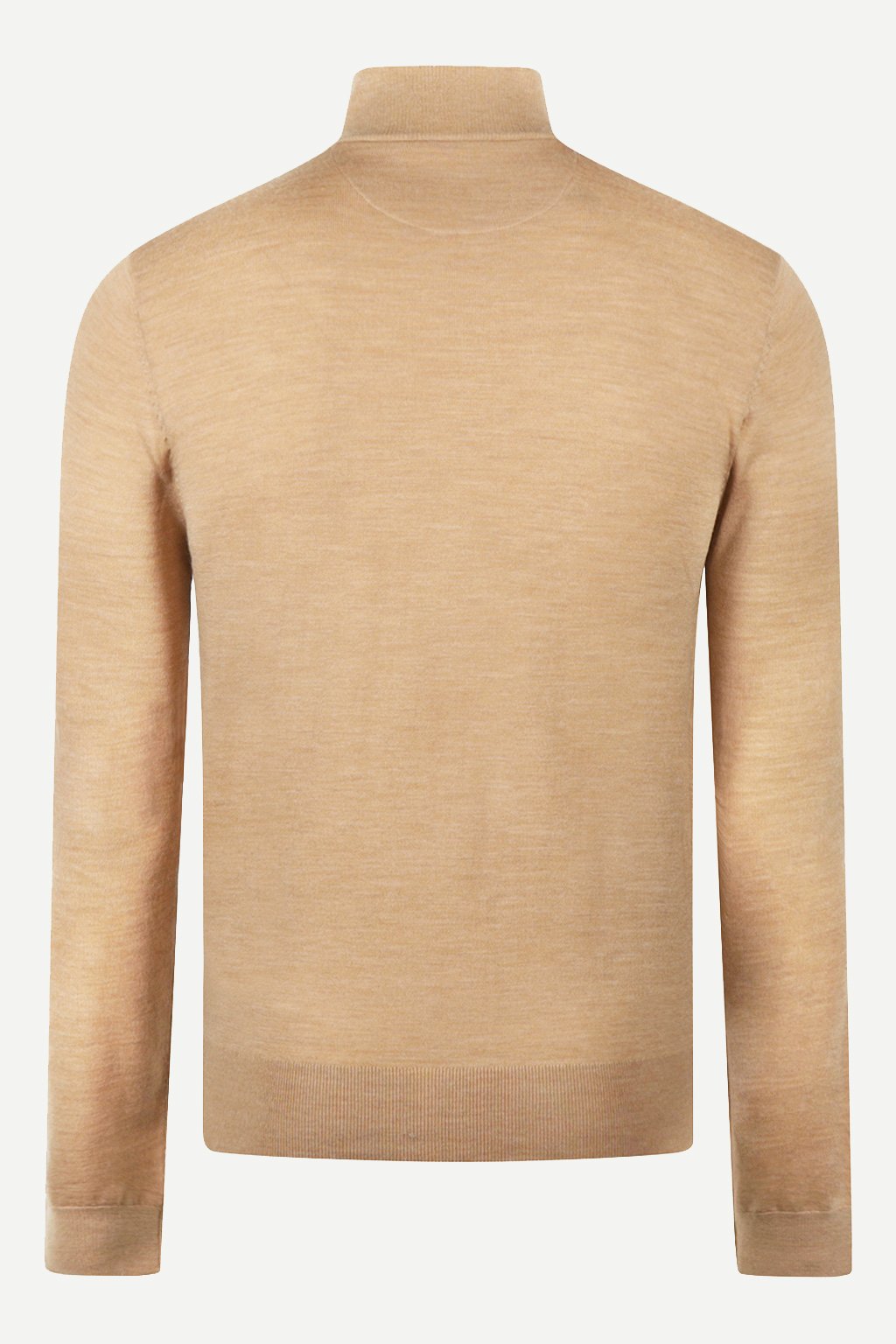 FINE MERINO ZIP THRU CARDIGAN CAMEL 1