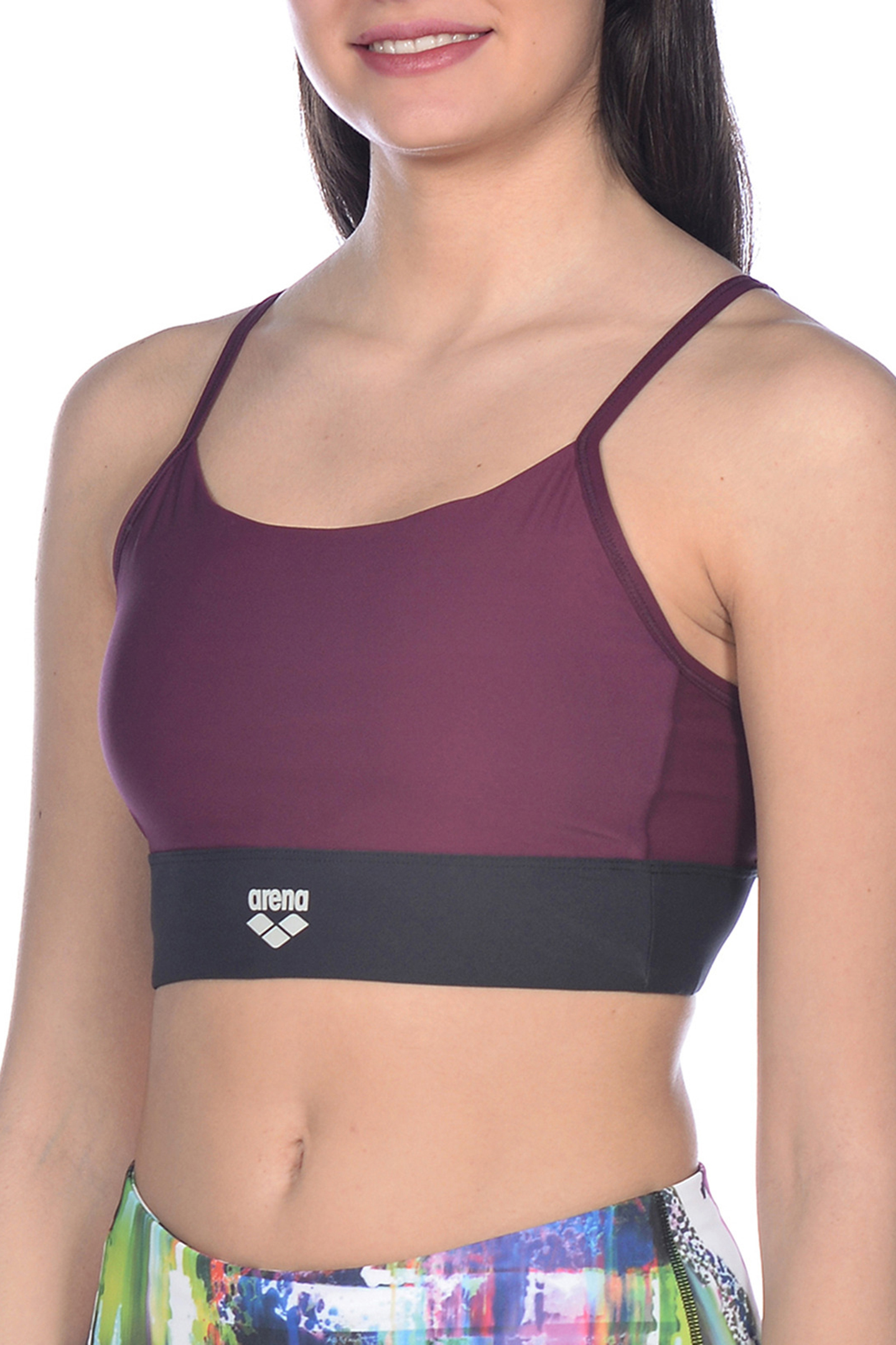 W GYM BRA TOP CROSS STRAPS RED WINE VIVID 6