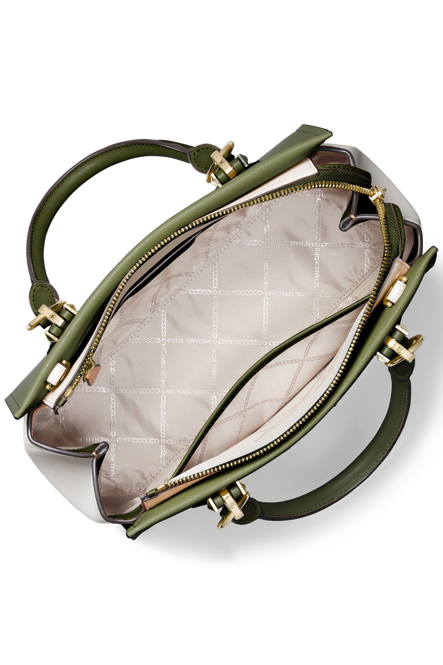 MEDIUM LEATHER SATCHEL BAG IN OLIVE 3