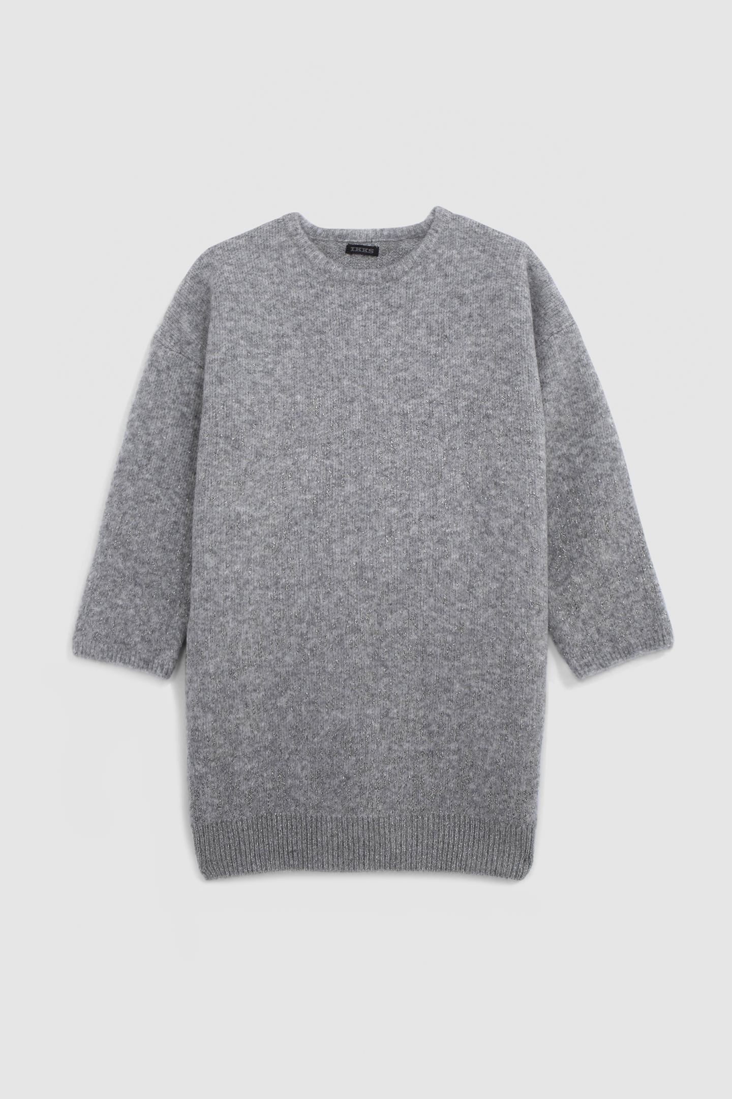 GIRL'S GREY JACQUARD LUREX SWEATER DRESS 1