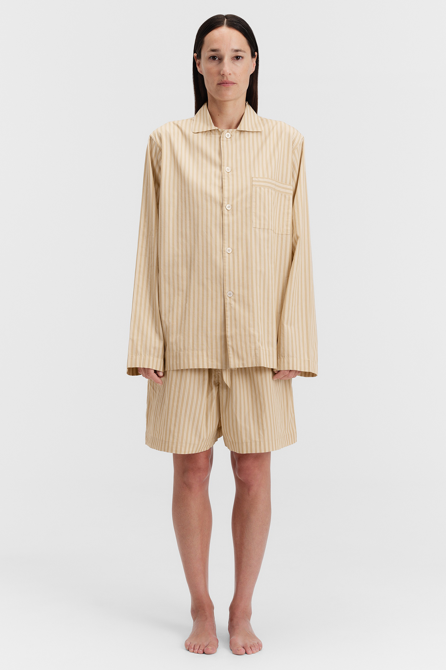 UNISEX POPLIN PYJAMAS SHORTS CORINTH STRIPES 2