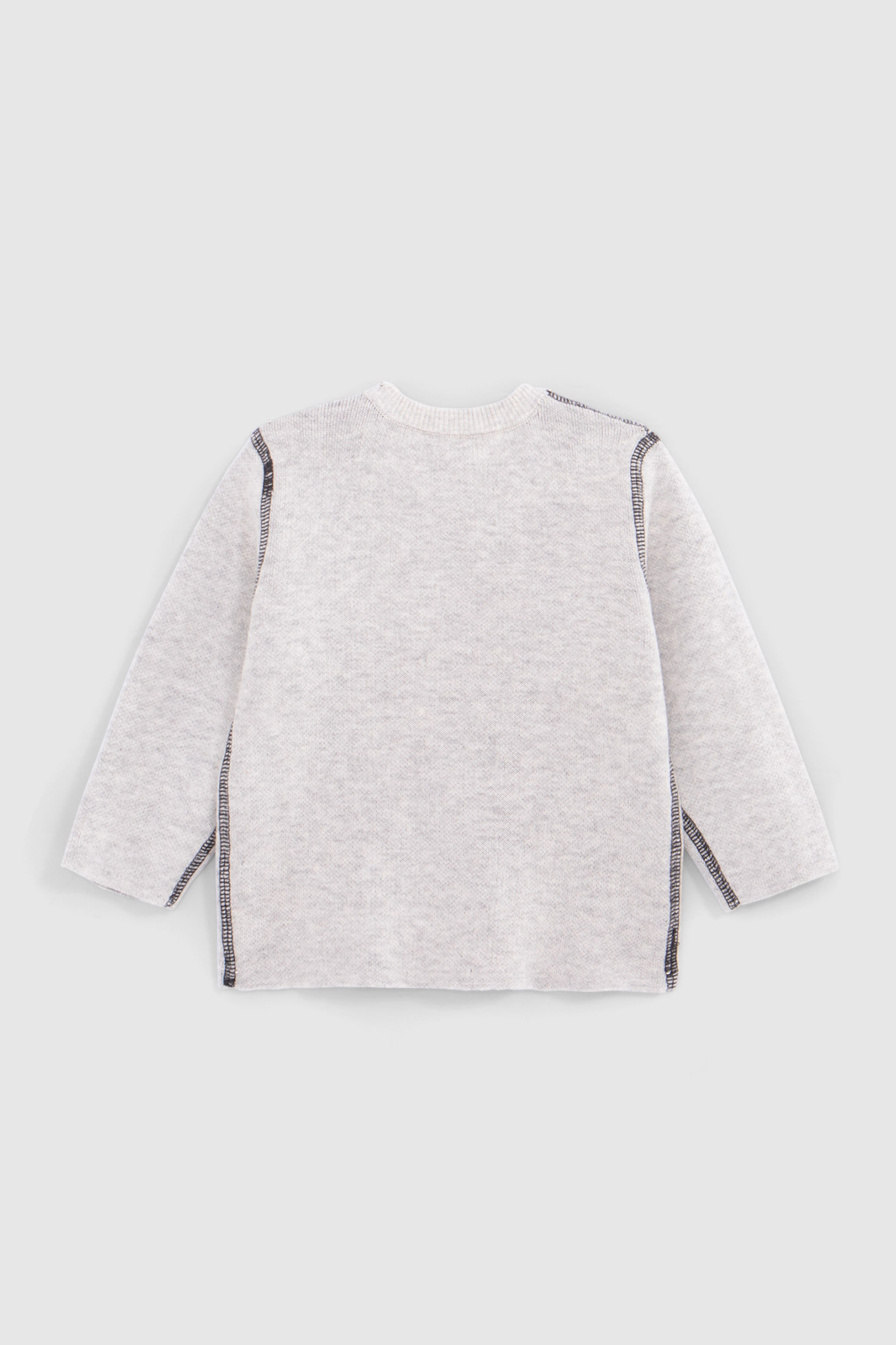 REVERSIBLE KNITTED SWEATER GREY AND DARK GREY BABY BOY 3