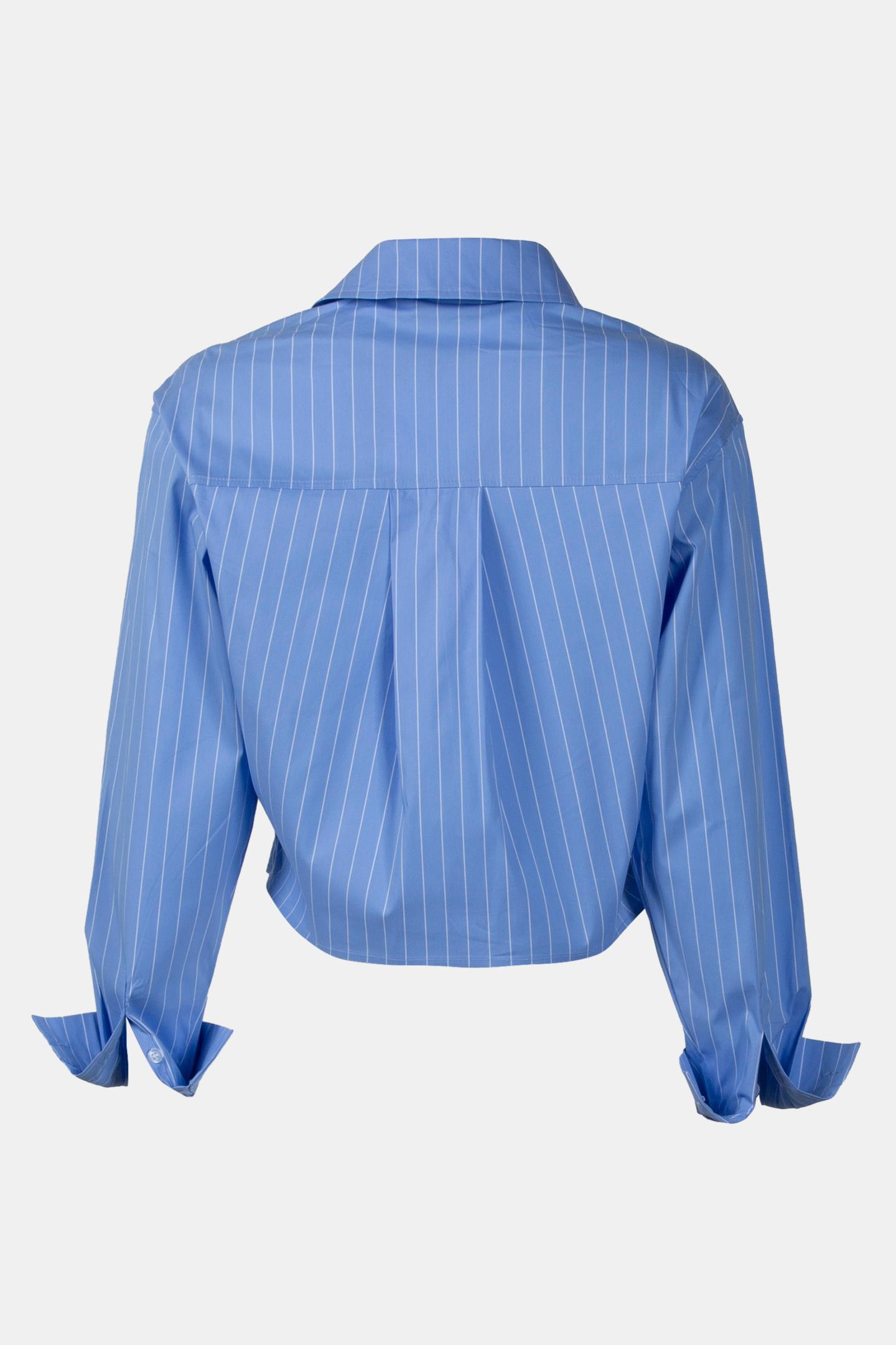 ALIYA STRIPED BOXY BLOUSE BLUE 4
