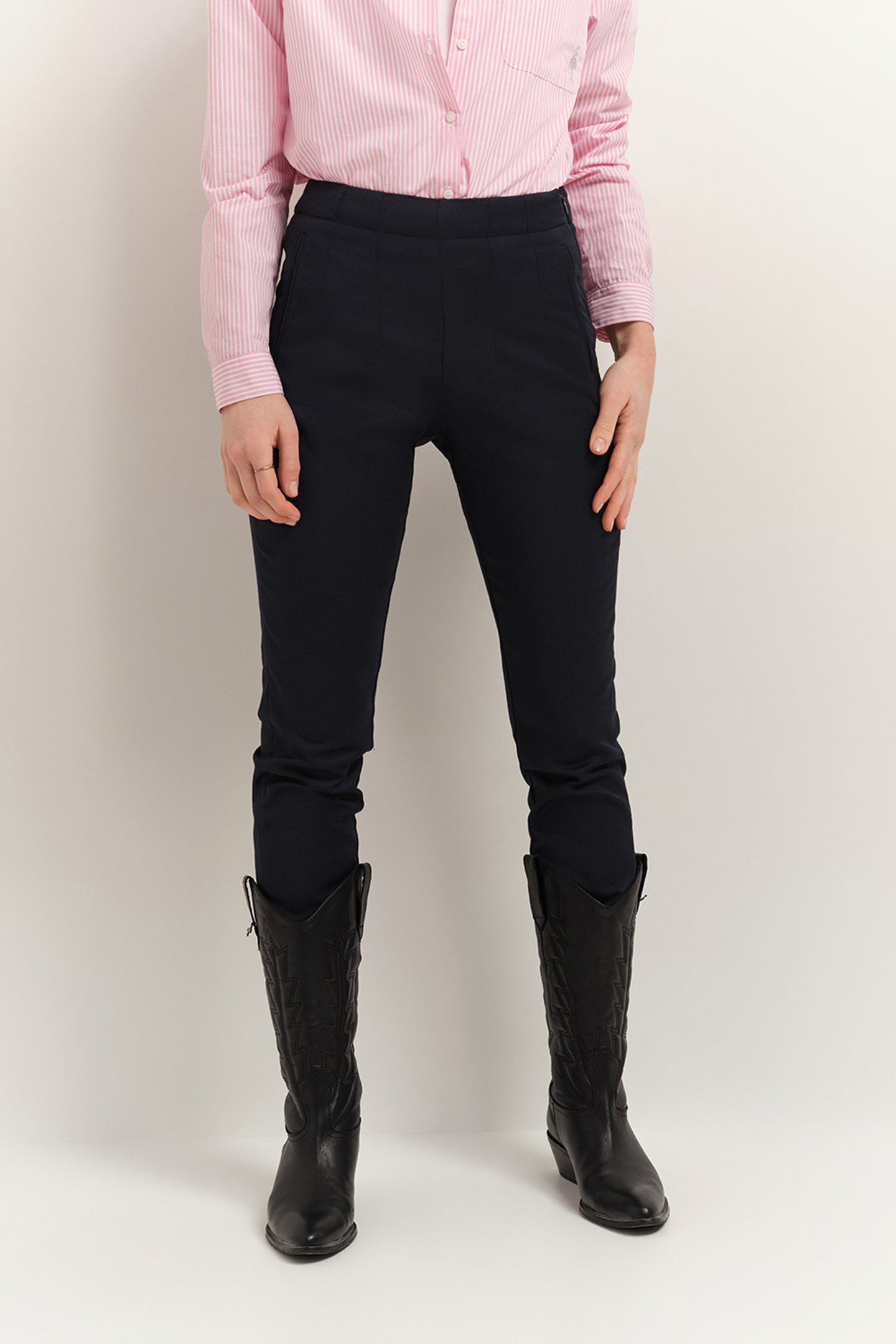 PETUNIA - UPCYCLED NAVY BLUE 7/8 CIGARETTE PANTS 1