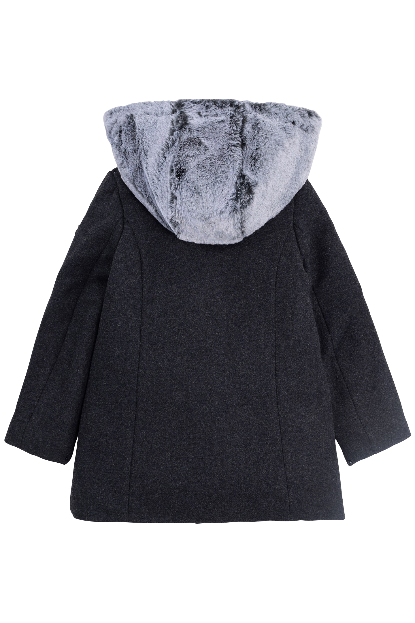 GREY COAT WITH REMOVABLE HOODED TRIM FOR GIRLS 2