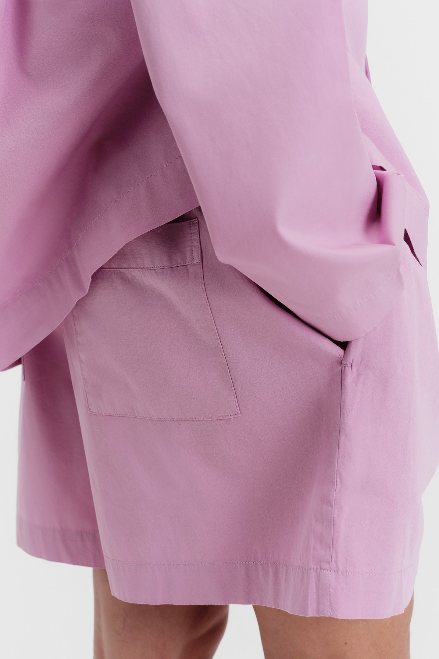 UNISEX POPLIN PYJAMAS SHORTS PURPLE PINK 5