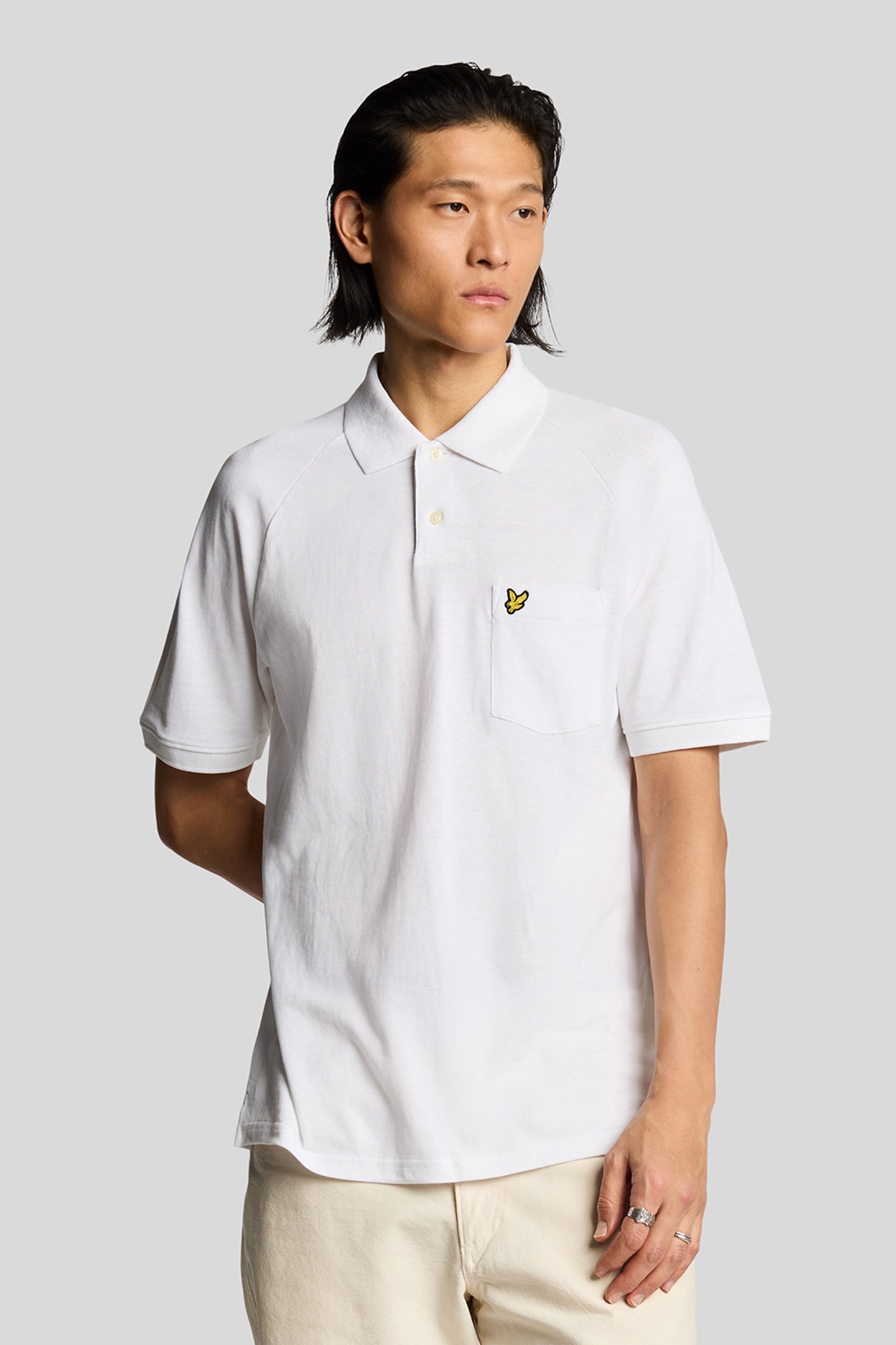 LINEN BLEND POLO SHIRT WHITE 1