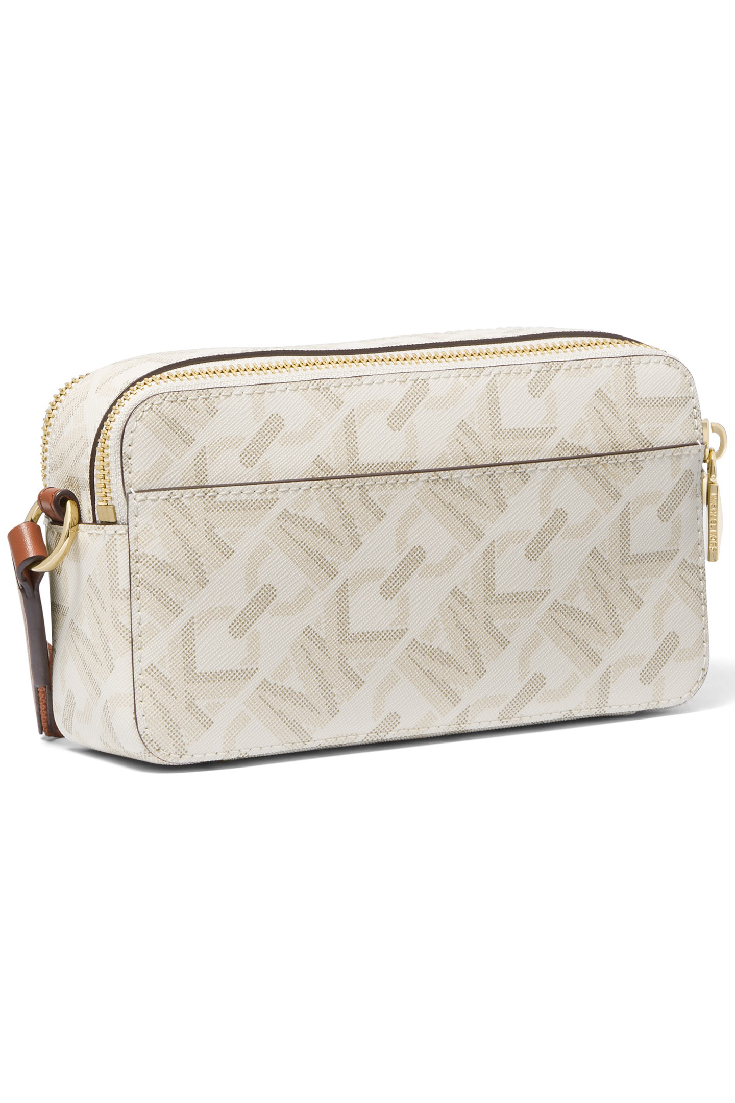 SMALL DOUBLE ZIP CAMERA CHAIN CROSS BODY BAG IN CREAM /BROWN 3