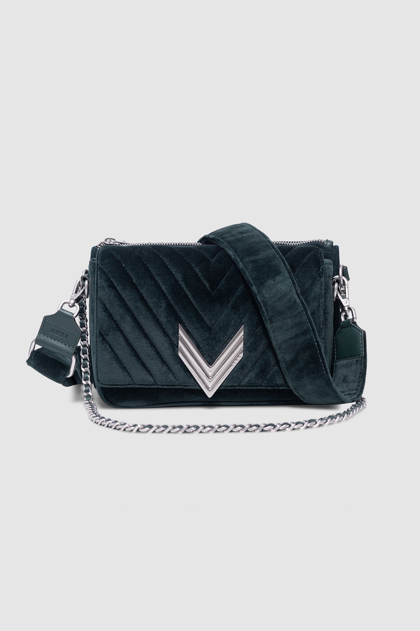 THE 111 BOLIVAR GREEN VELVET QUILTED WOMAN BRITISH GREEN 2