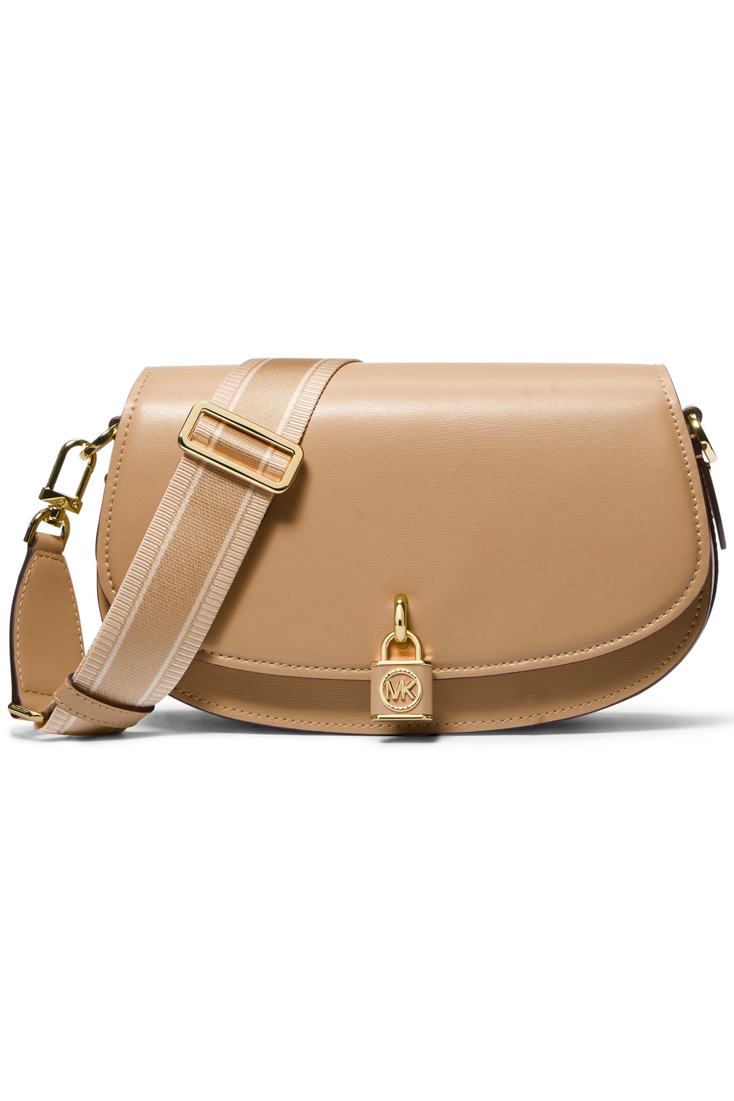 LEATHER SLING MESSENGER CROSS BODY BAG WITH STRAP IN BEIGE 1