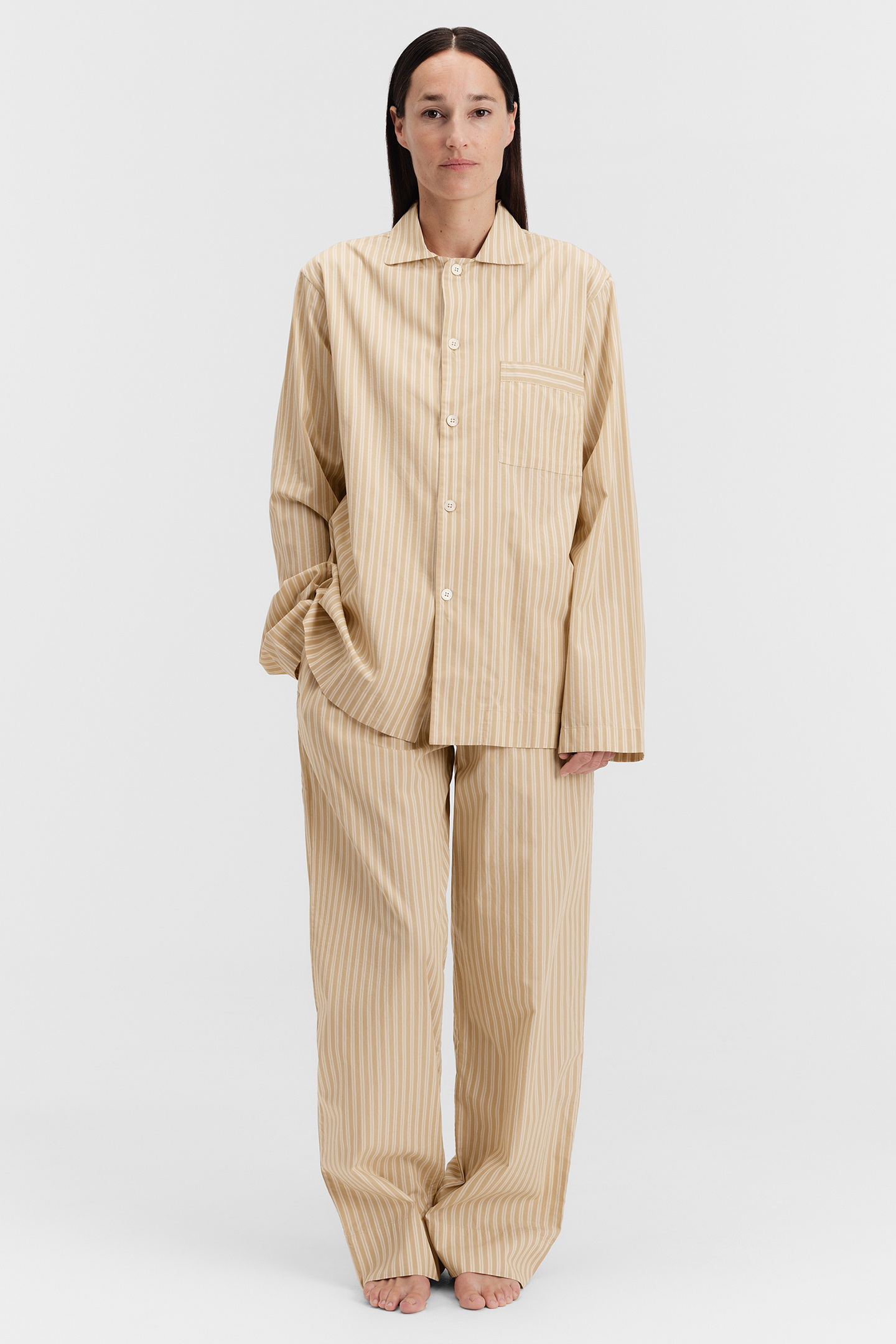 UNISEX POPLIN PYJAMAS SHIRT CORINTH STRIPES 2