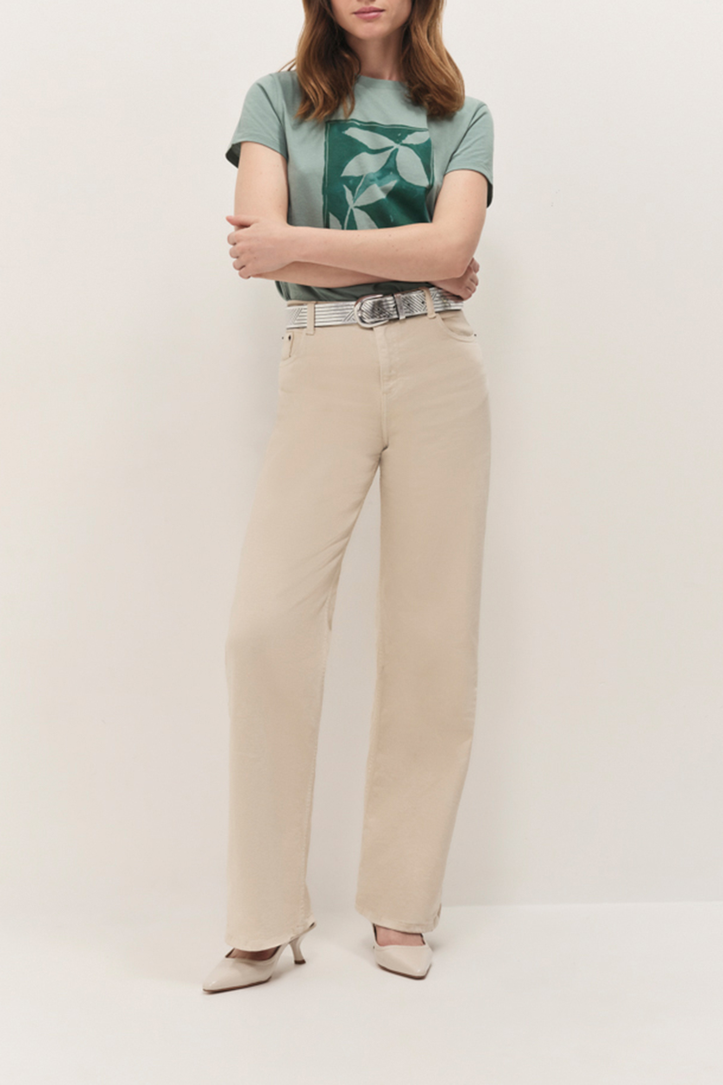 MASTER CELADON T-SHIRT WITH FOLIAGE PRINT INSPIRED BY PAINTI 3