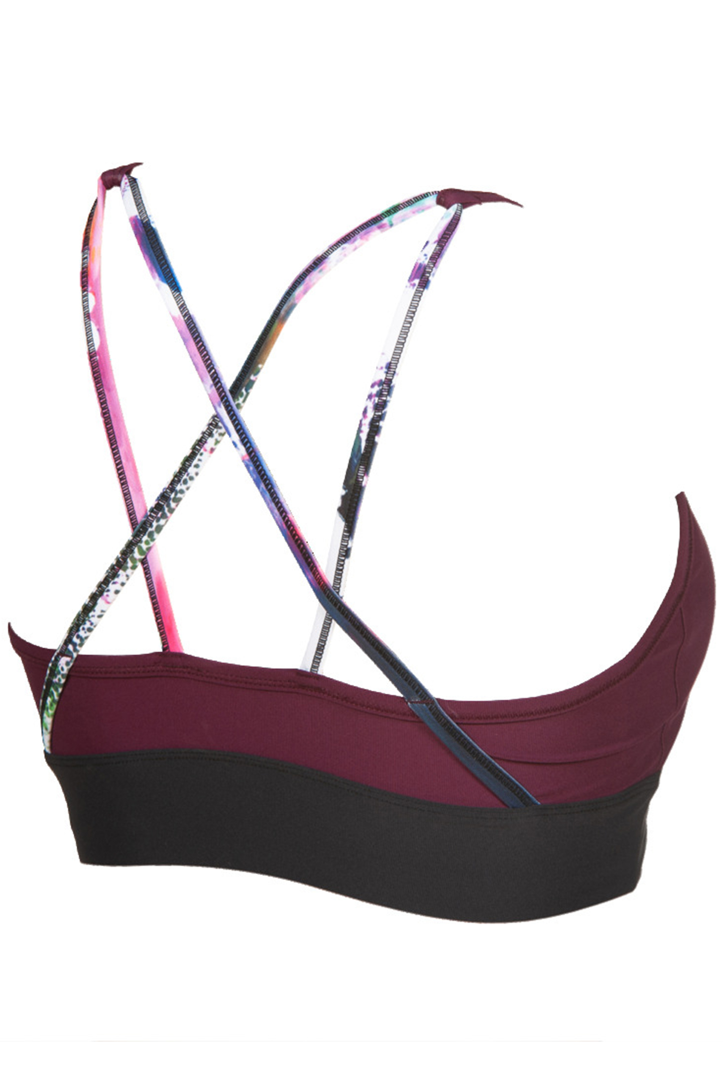 W GYM BRA TOP CROSS STRAPS RED WINE VIVID 10