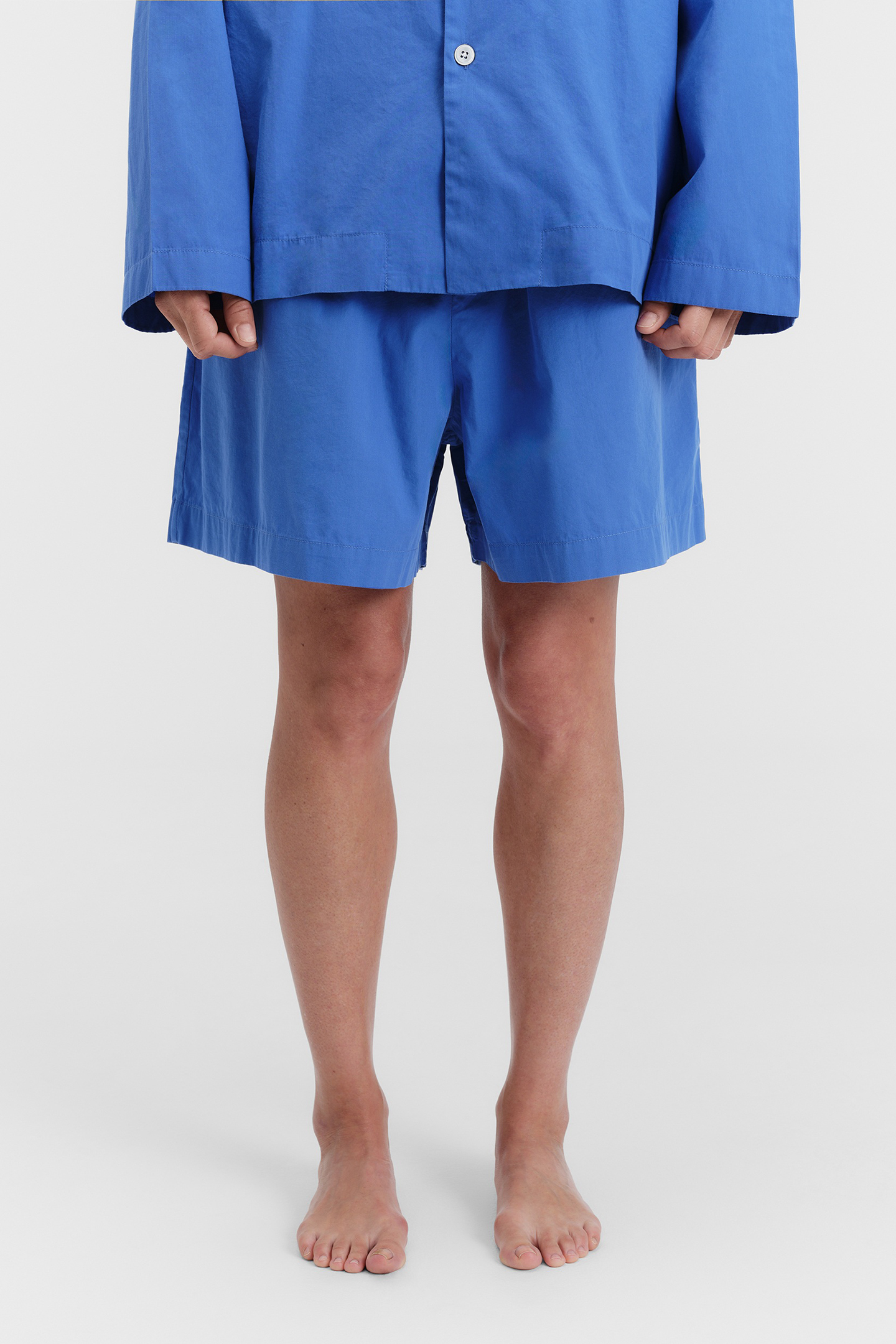 UNISEX POPLIN PYJAMAS SHORTS ROYAL BLUE by Tekla