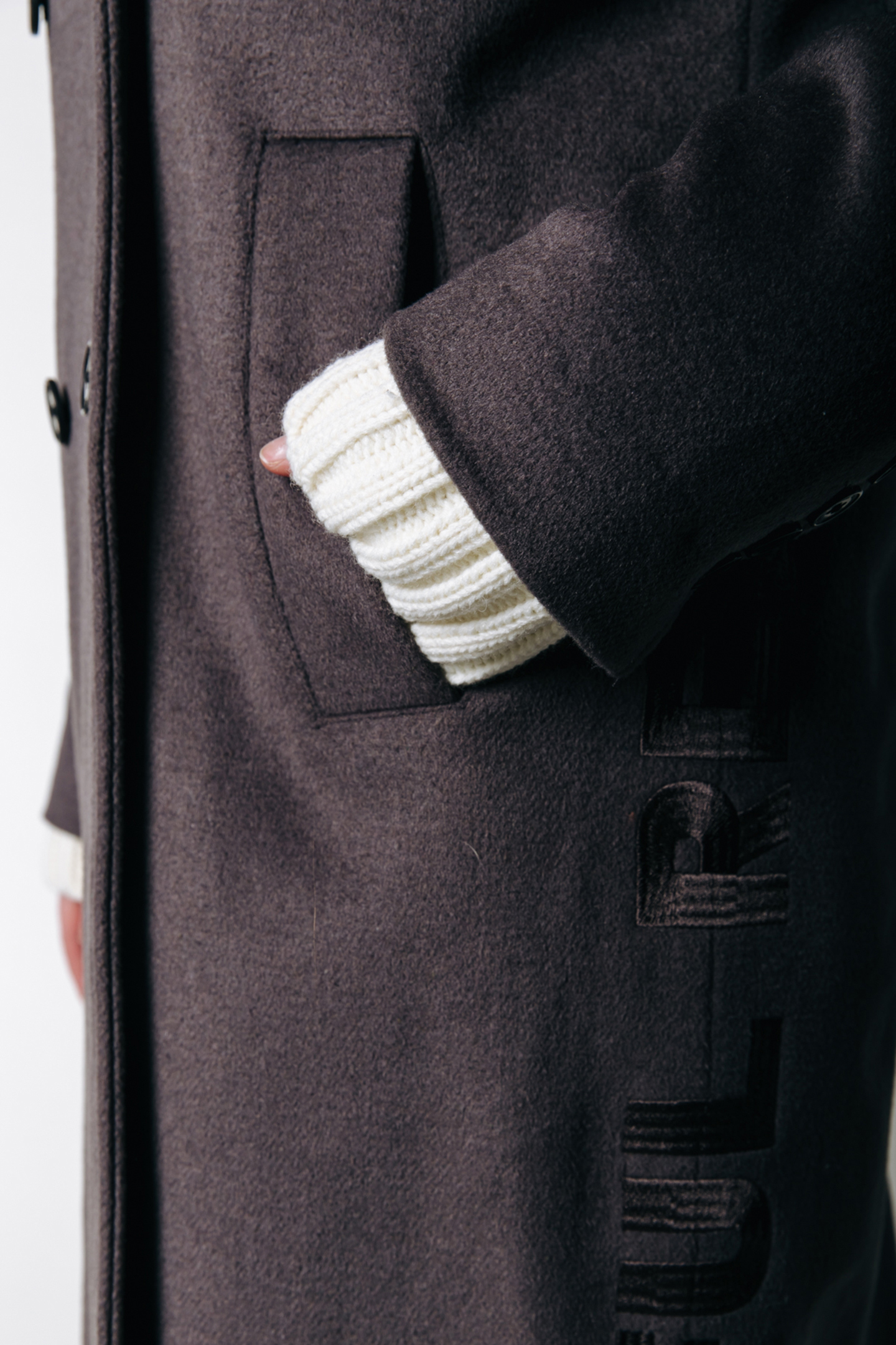 ZANIA RIB COLLAR WOOL COAT TAUPE 6