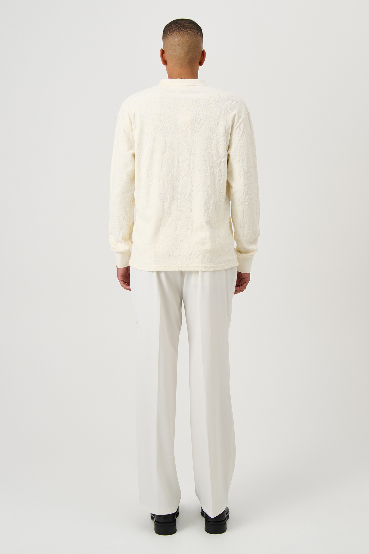 ROBERT PLUSH L/S POLO SHIRT OFF WHITE 2