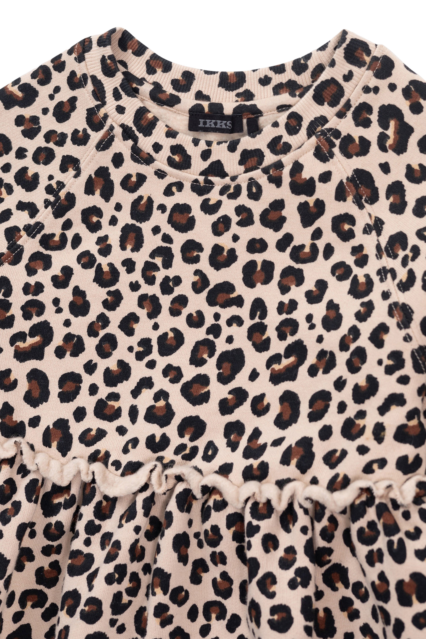 BEIGE LEOPARD PRINT SWEATSHIRT DRESS FOR GIRL 3