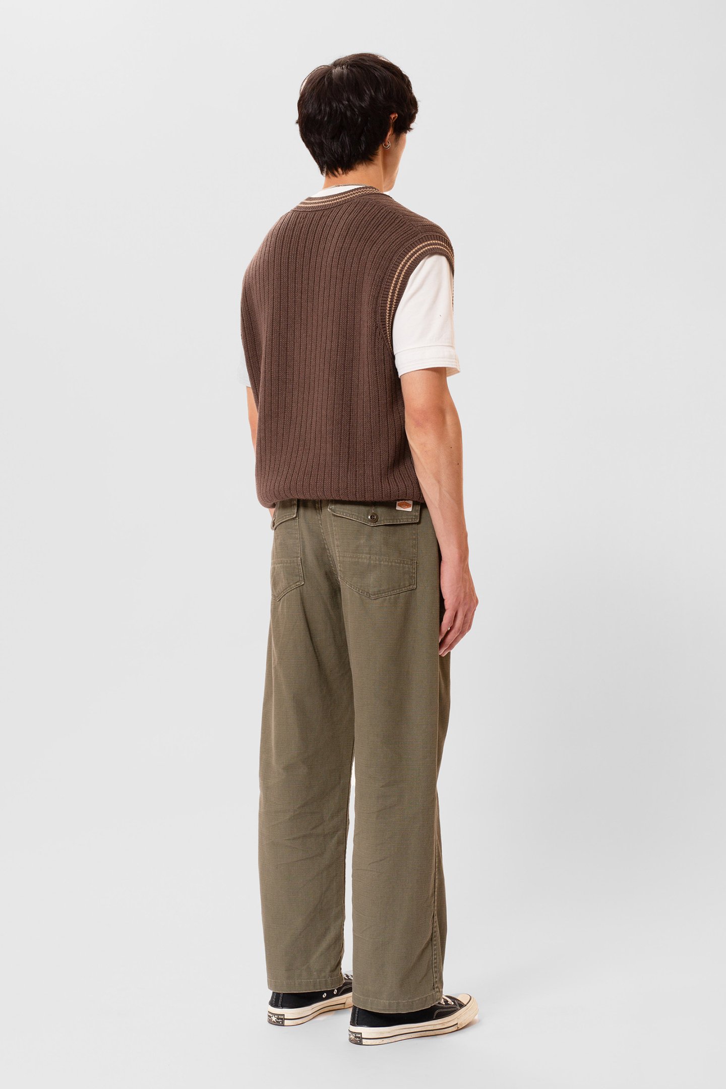 SVERRE KNITTED VEST BROWNMELANG 2